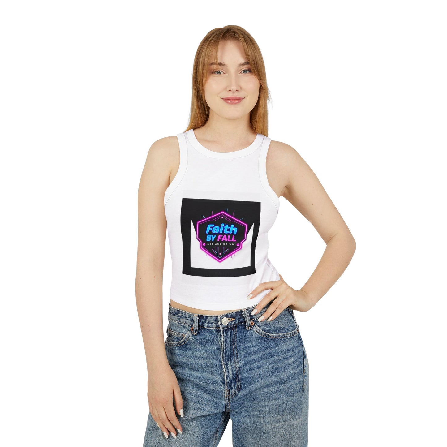 Neon Graphic Racer Tank Top, Faith by Fall, Classy Chic, Trendy Summer Top, Women’s Casual Wear, Stylish Athletic Top, Gift for Her