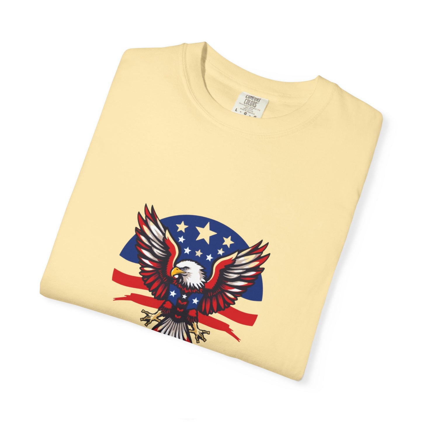 Patriotic T-Shirt with Eagle Graphic | Faith By Flag Tee, Unisex Apparel, Independence Day Shirt, Casual Wear, Gift for Veterans