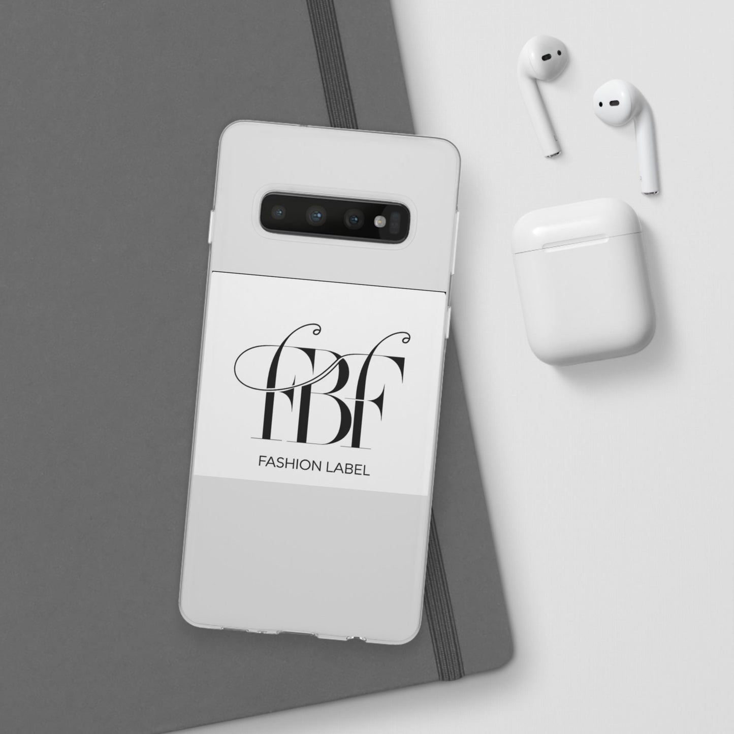 Chic Flexi Phone Case with Fashion Label Design