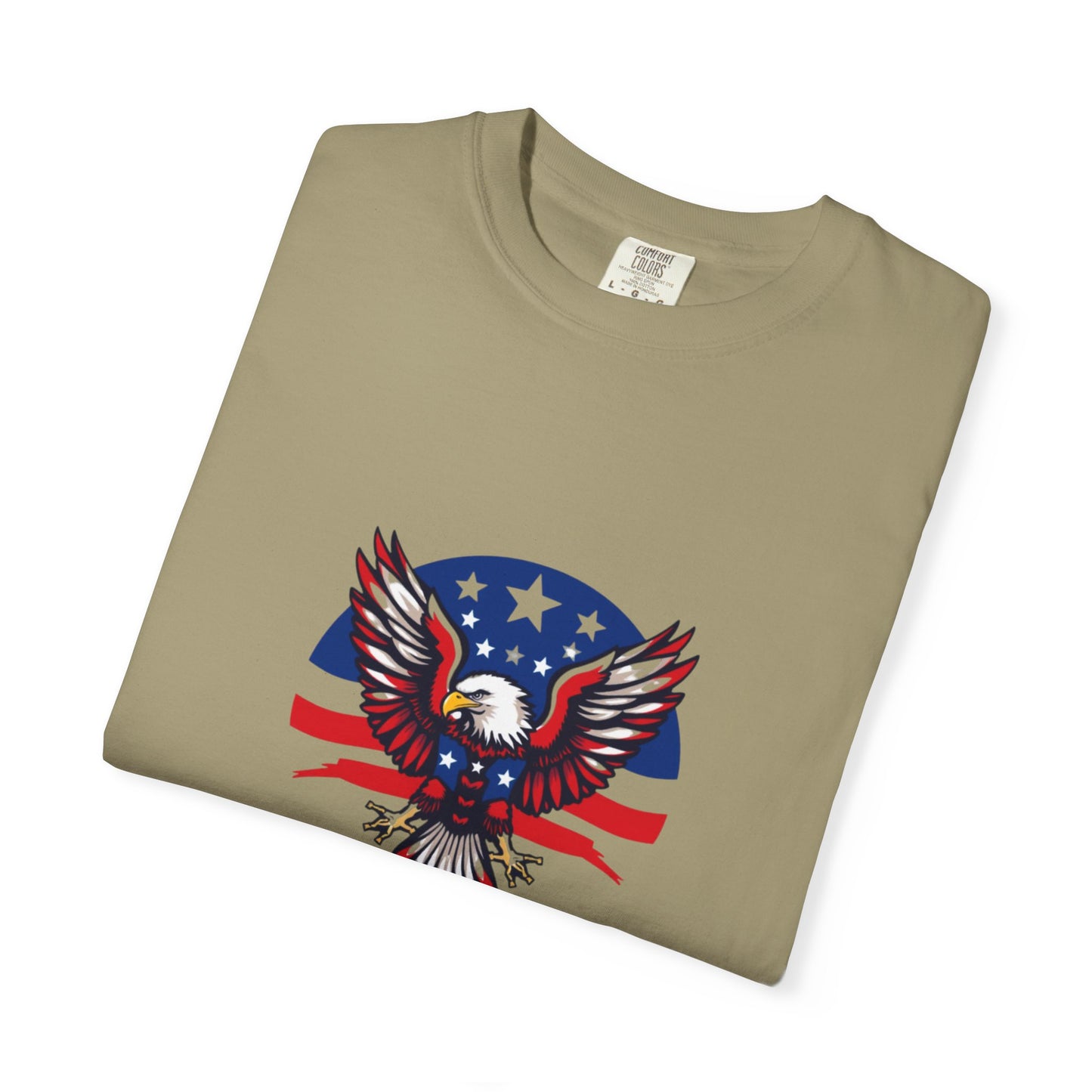 Patriotic T-Shirt with Eagle Graphic | Faith By Flag Tee, Unisex Apparel, Independence Day Shirt, Casual Wear, Gift for Veterans