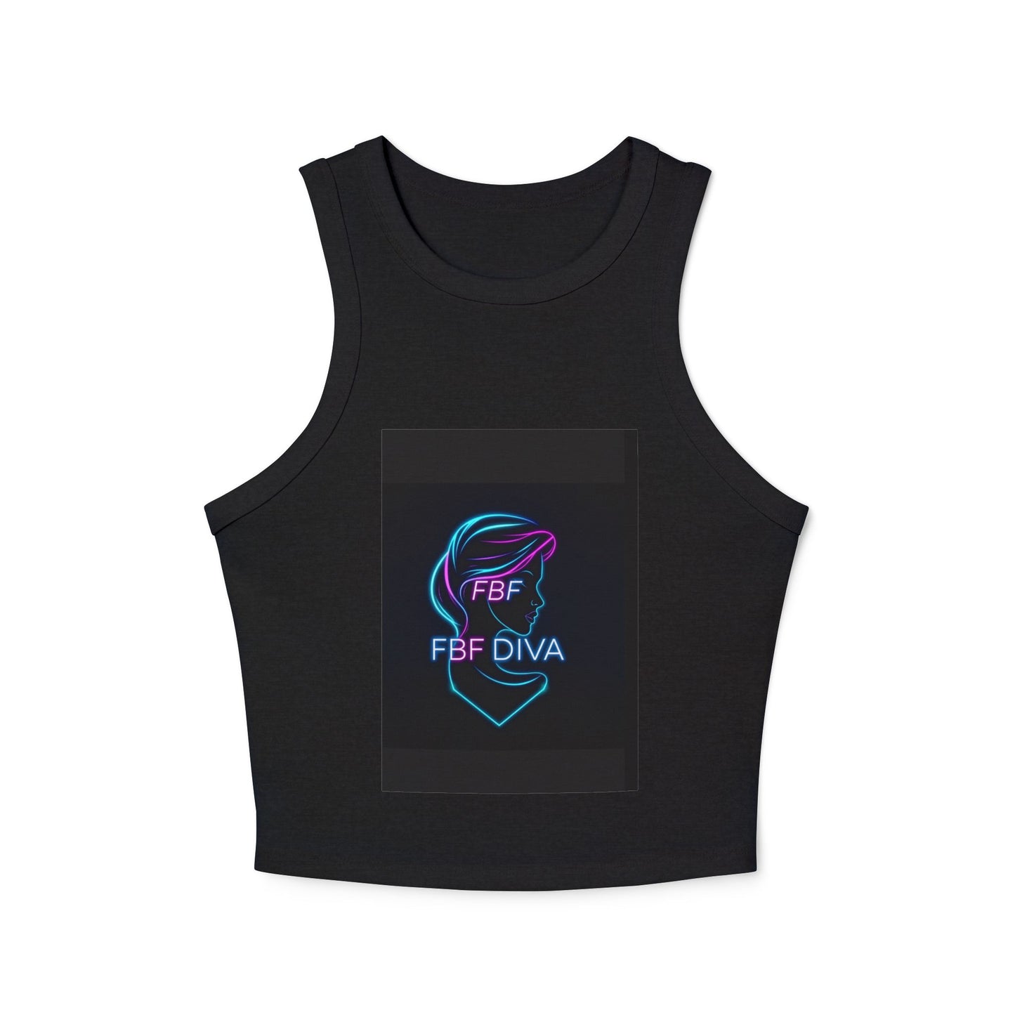 FBF Diva Women's Micro Rib Racer Tank Top | Stylish Crop Top for Summer, Party Wear, Workout, Gifts, Everyday Fashion