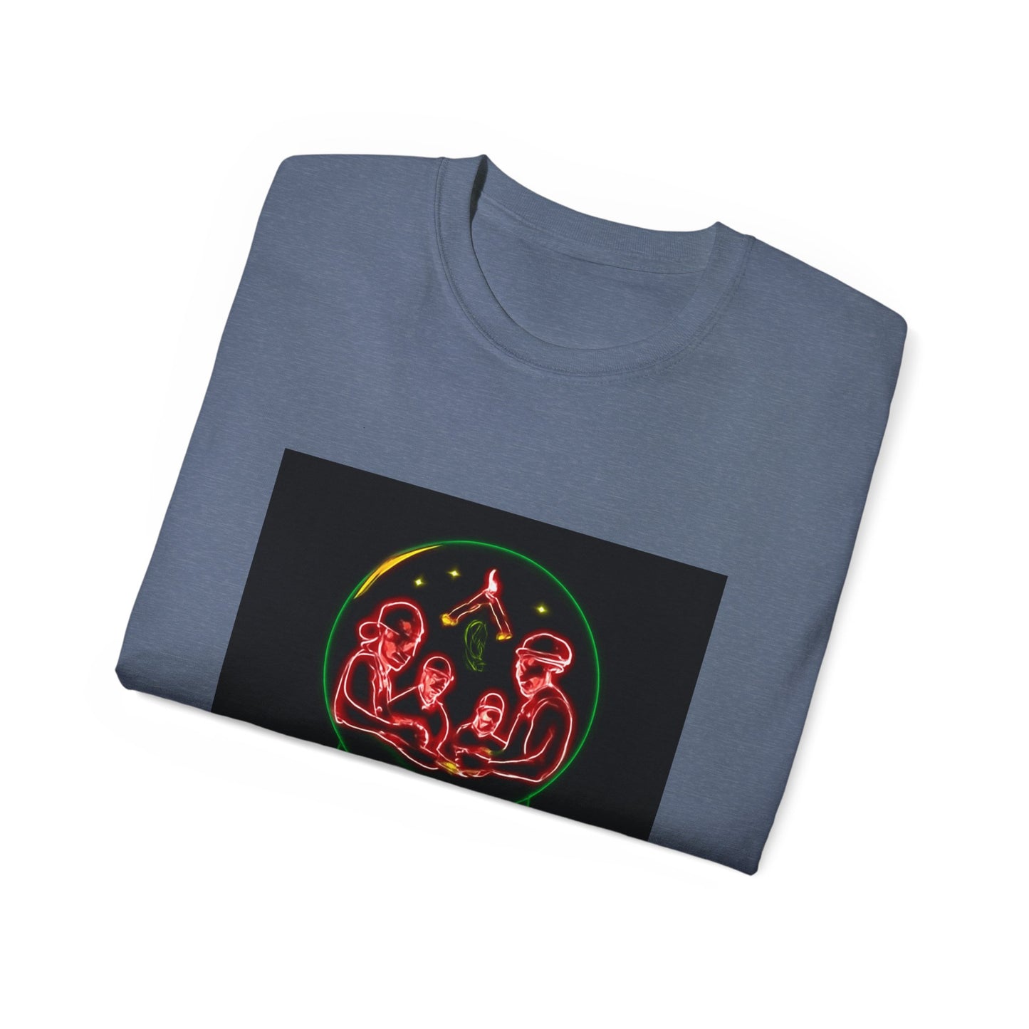 Festive Alien Tee, Unisex Holiday T-Shirt, Graphic Tee for Parties, Fun Gift for Friends, Quirky Style for Casual Wear