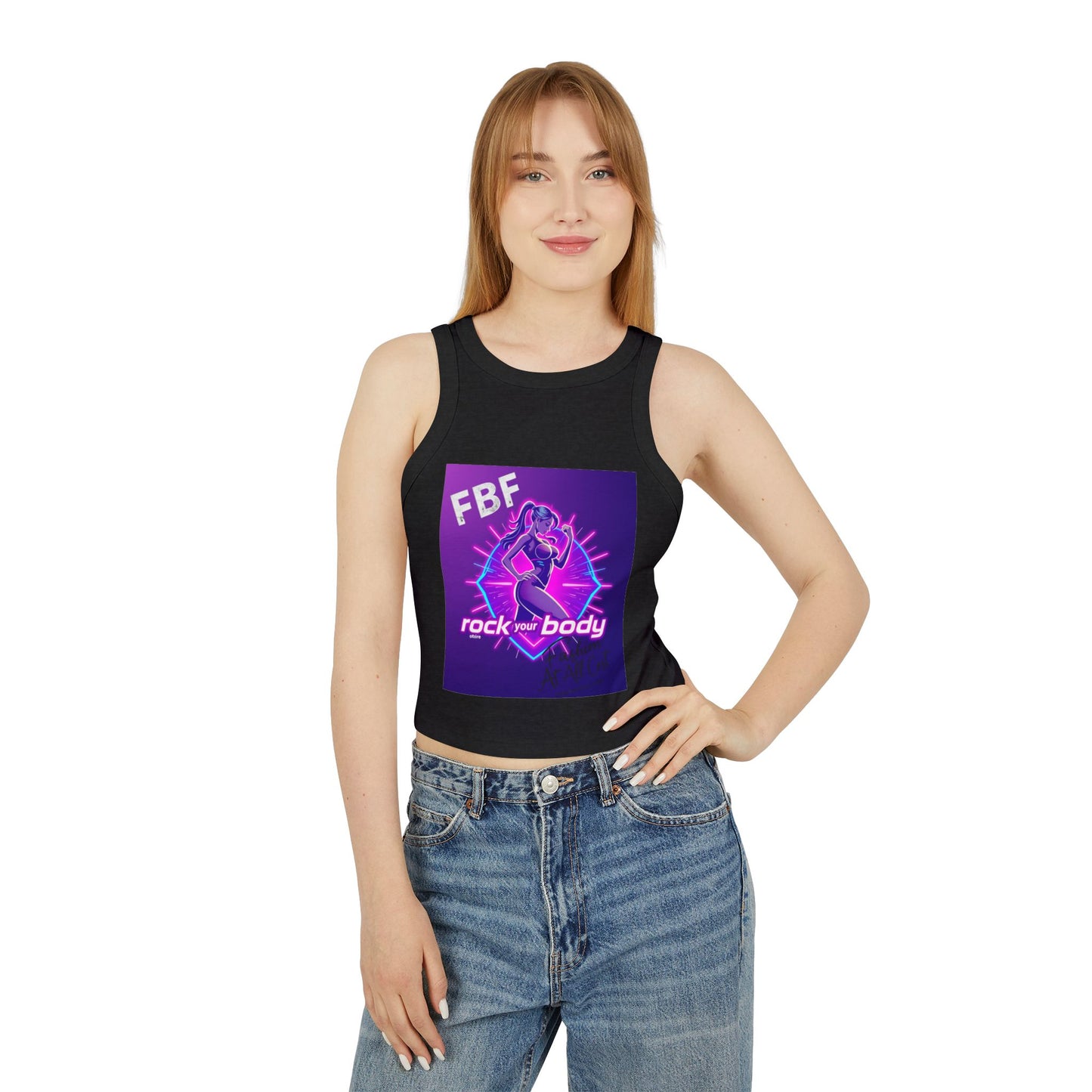 Rock Your Body Women's Racer Tank Top, Fitness Top, Workout Wear, Summer Top, Trendy Tank