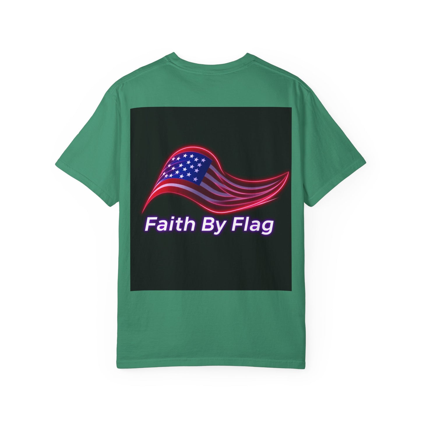 Patriotic T-Shirt with Eagle Graphic | Faith By Flag Tee, Unisex Apparel, Independence Day Shirt, Casual Wear, Gift for Veterans