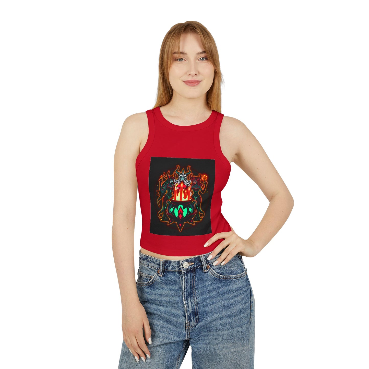 Flame Goddess Tank — Women's Racerback Crop Tank Top