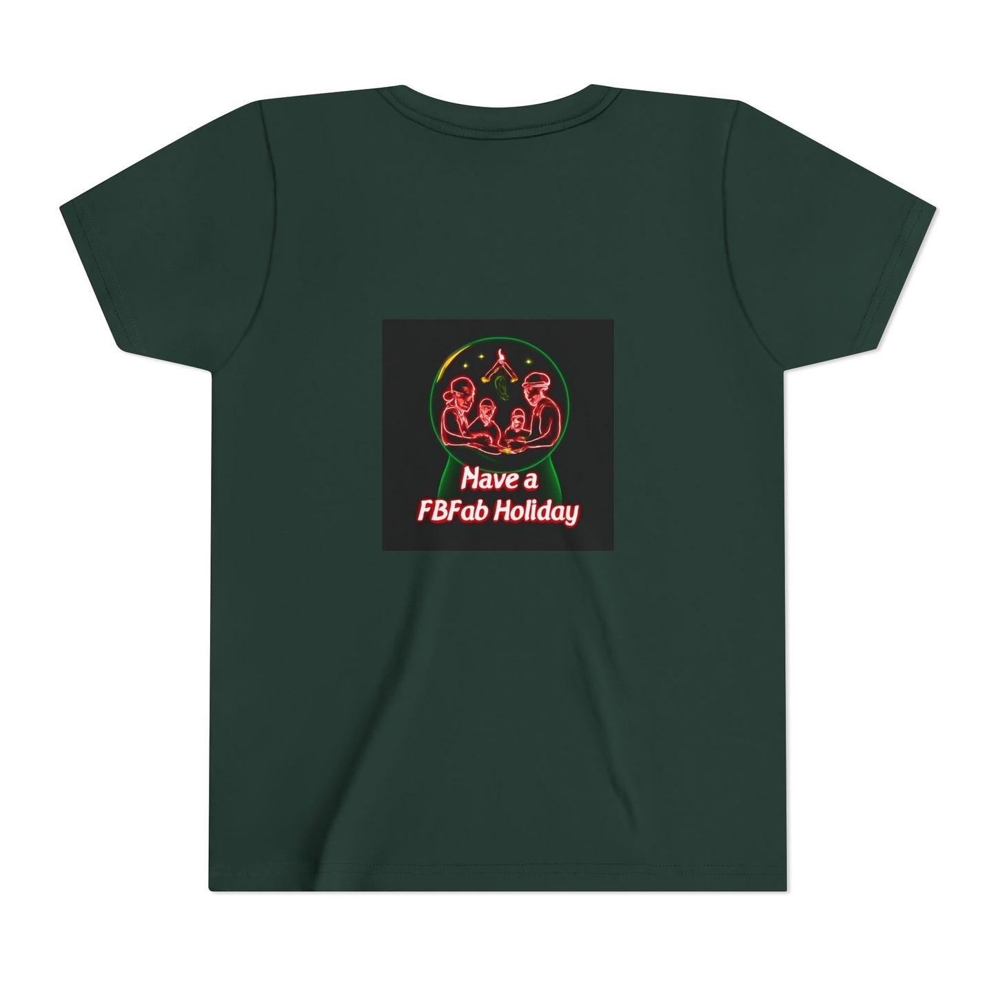 Youth Christmas Short Sleeve Tee, Holiday Tee, Xmas Gift for Kids, Fun Tee for Celebrations, Winter Festive Shirt