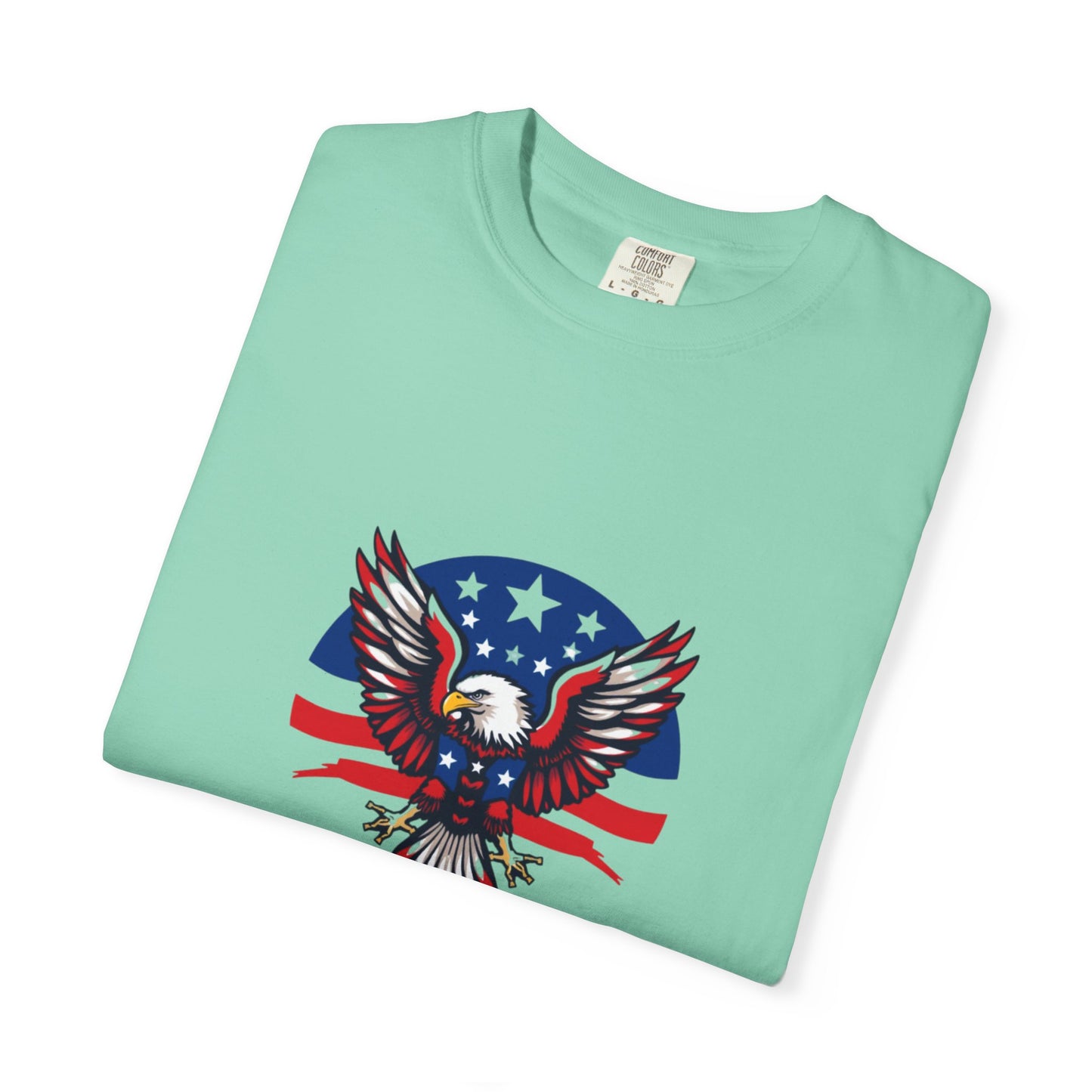 Patriotic T-Shirt with Eagle Graphic | Faith By Flag Tee, Unisex Apparel, Independence Day Shirt, Casual Wear, Gift for Veterans