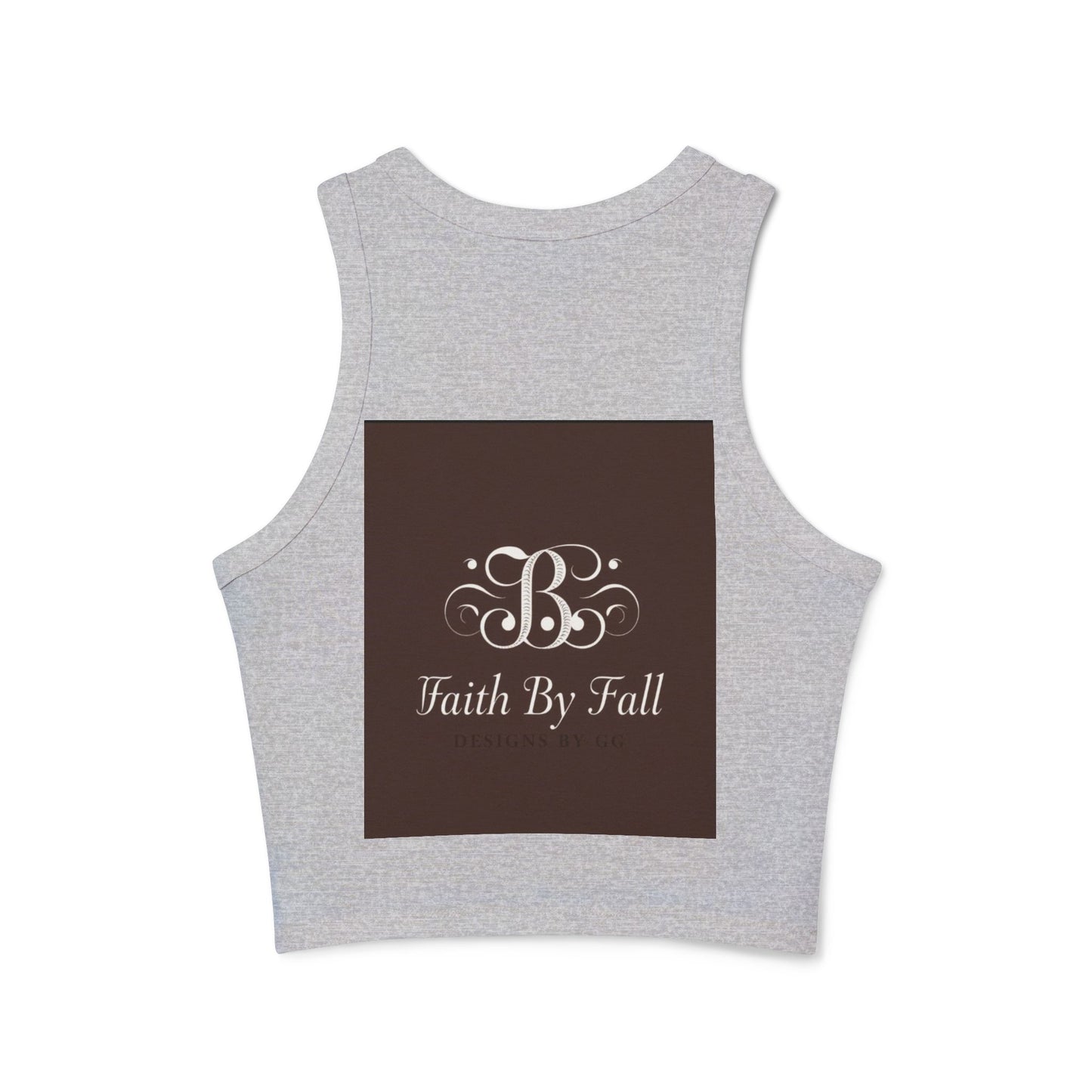 Faith By Fall Women's Micro Rib Racer Tank Top, Inspirational Workout Top, Autumn Fashion, Casual Summer Wear, Gift for Her