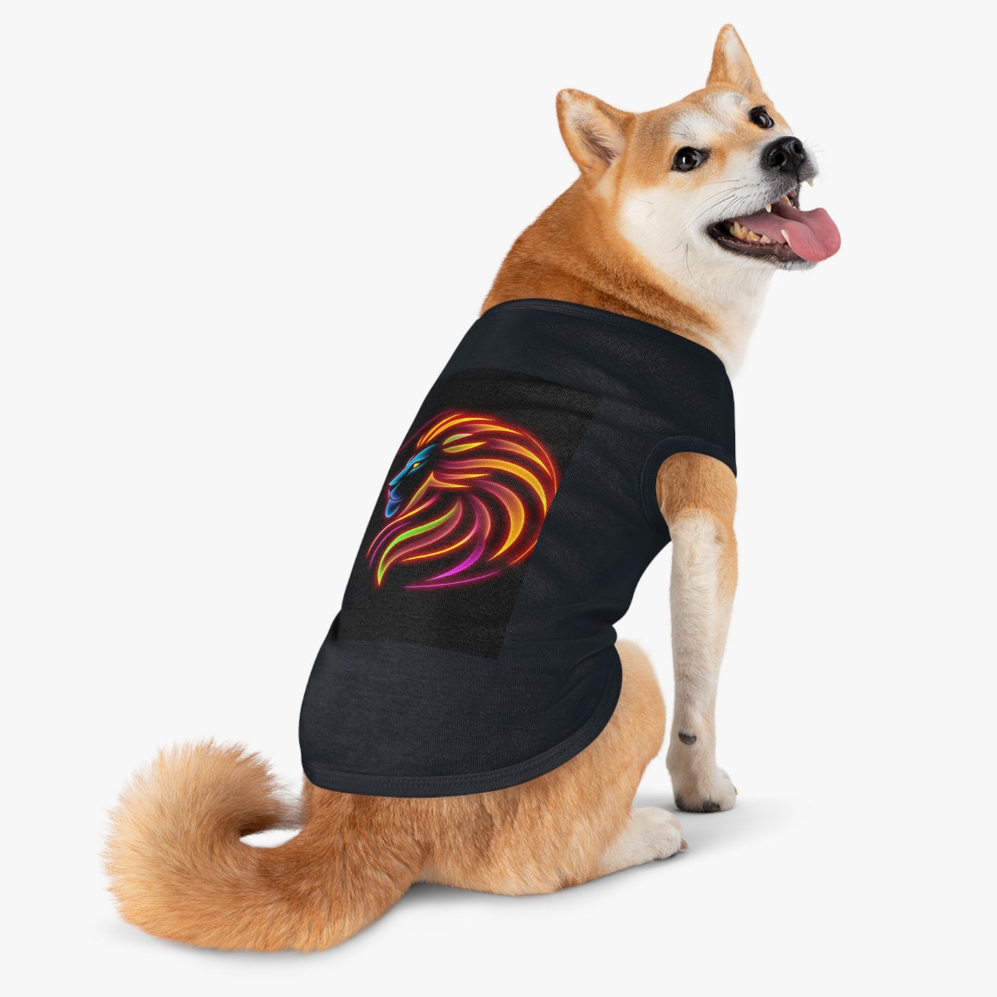 Radiant Lion Design Pet Tank Top, Colorful Dog Apparel, Summer Pet Wear, Cute Pet Gift, Stylish Animal Tank Top