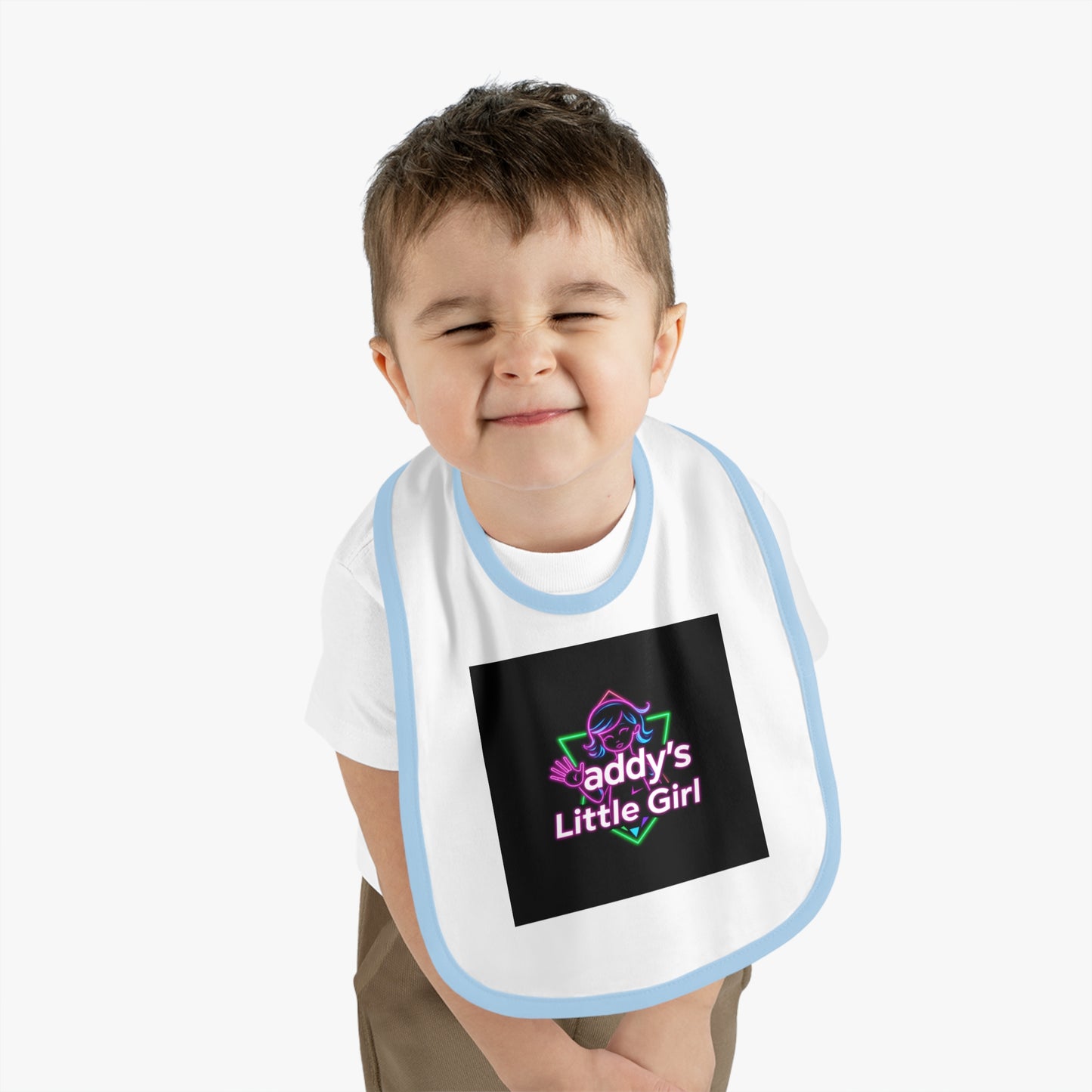 Baby Contrast Trim Jersey Bib