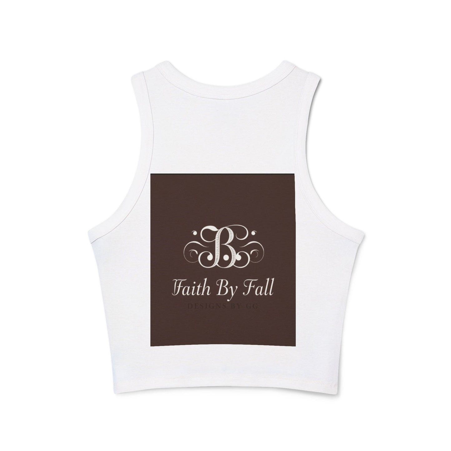 Faith By Fall Women's Micro Rib Racer Tank Top, Inspirational Workout Top, Autumn Fashion, Casual Summer Wear, Gift for Her