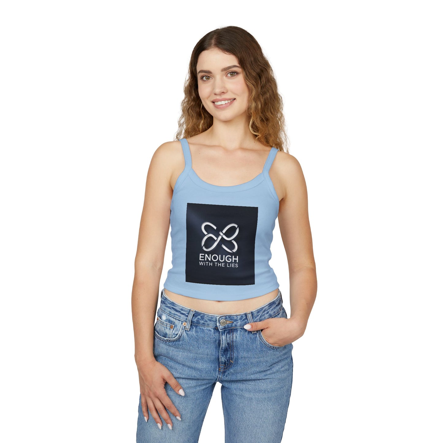 Empowering Women’s Spaghetti Strap Tank Top - 'Enough With The Lies' & 'Anti Lies' Designs