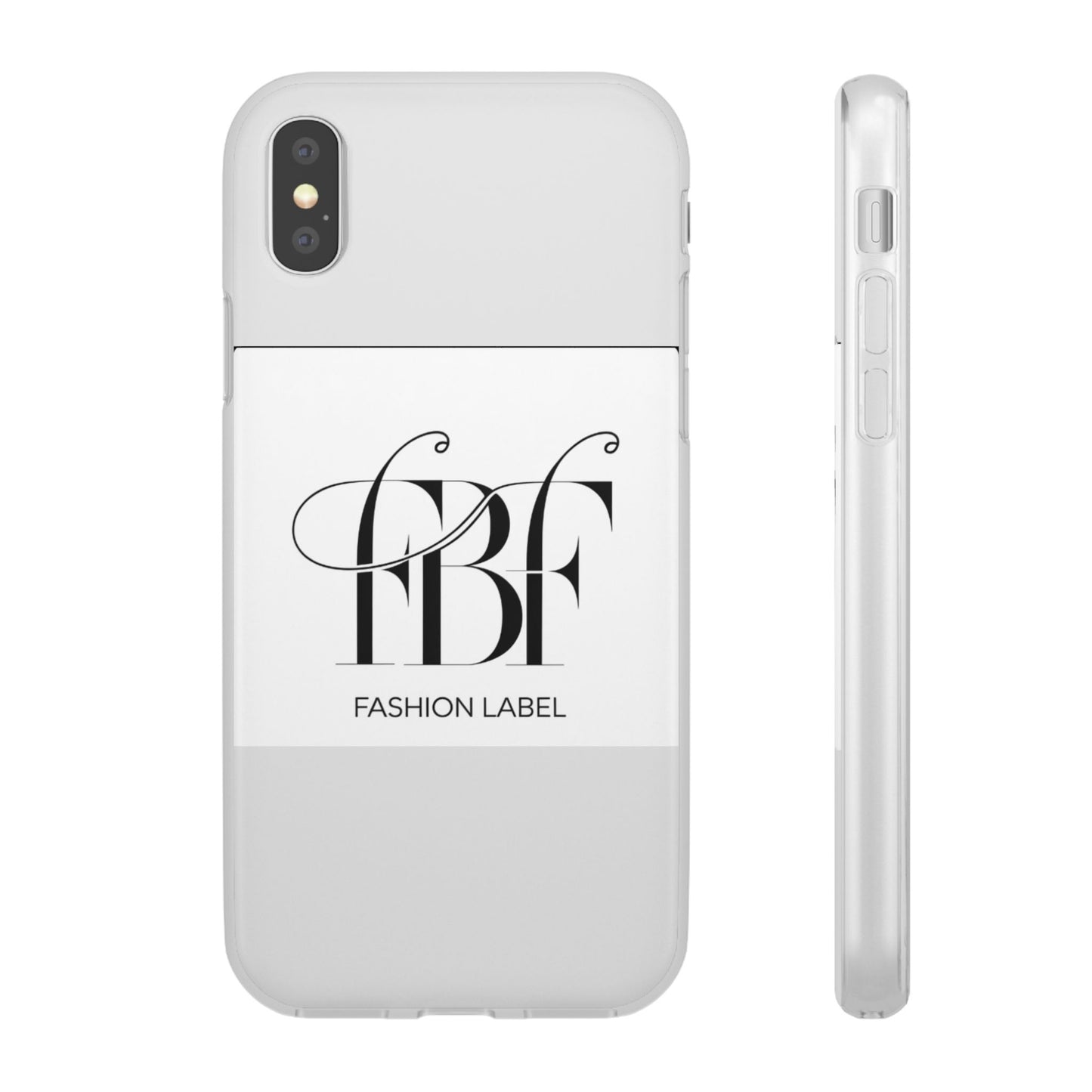 Chic Flexi Phone Case with Fashion Label Design