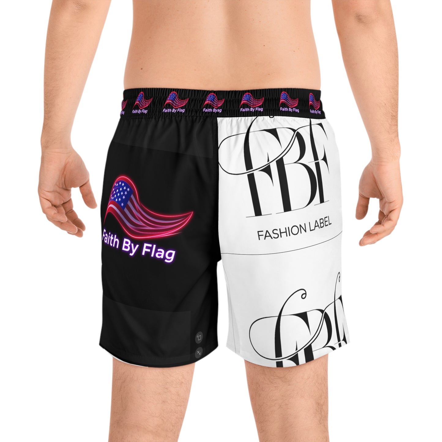 Patriotic Men's Swim Shorts - Eagle & Flag Design, Beachwear, Summer Fun, July 4th Celebration, Trendy Swimwear