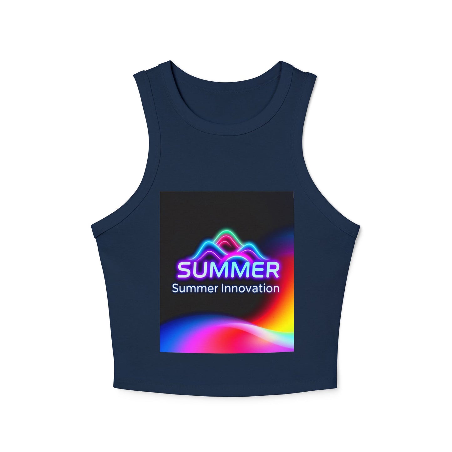 Stylish Summer Racer Tank Top, Trendy Crop Top, Fashionable Sleeveless Shirt, Summer Vibes, Women's Casual Wear, Gift for Her