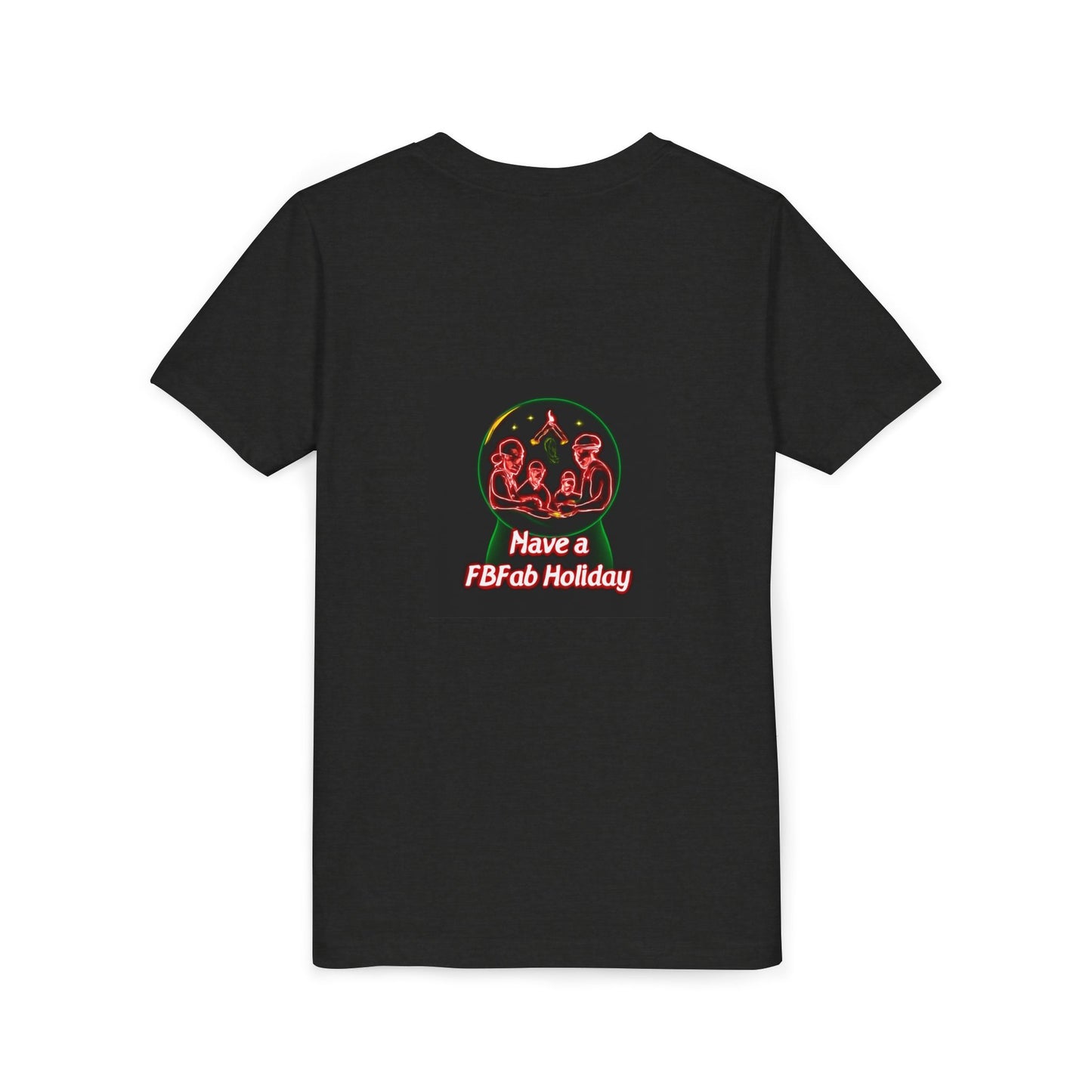 Youth Christmas Short Sleeve Tee, Holiday Tee, Xmas Gift for Kids, Fun Tee for Celebrations, Winter Festive Shirt