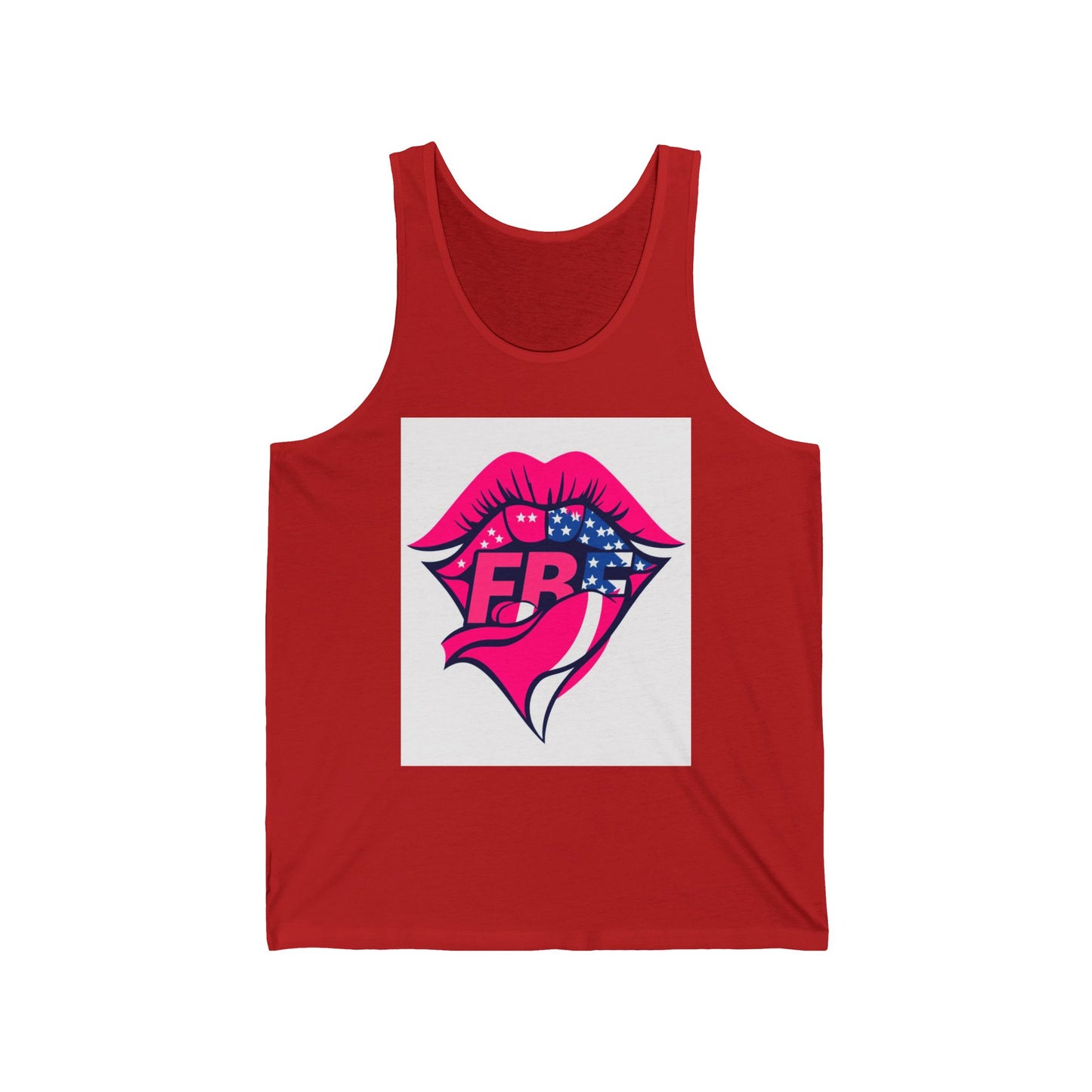 Patriotic Kiss Unisex Jersey Tank, Summer Top, Pride Apparel, Festival Wear, Casual Outfit, Gift for Her