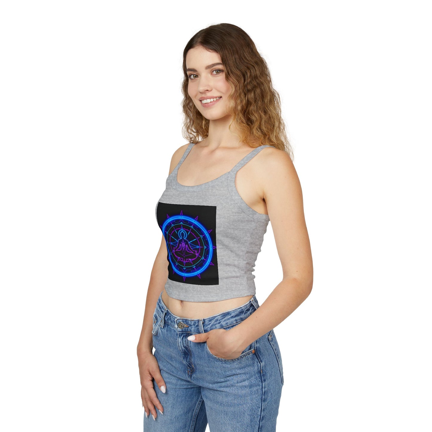 Neon Vibe Women's Spaghetti Strap Tank Top, Casual Summer Top, Festival Apparel, Trendy Graphic Tee, Cool Streetwear, Gift for Her