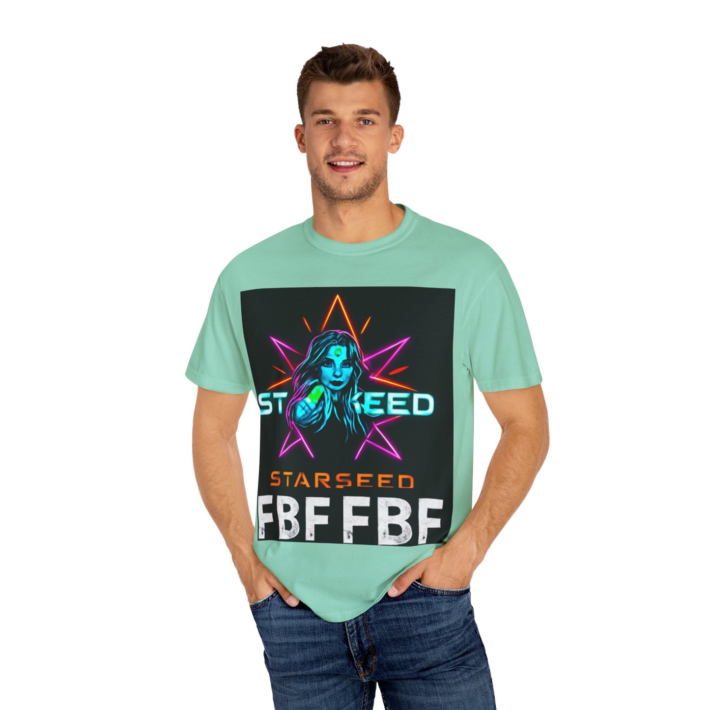 Neon Graphic T-Shirt - Starseed FBF Tee, Unisex Fashion, Cool Gift, Festival Wear, Retro Style, Casual Streetwear