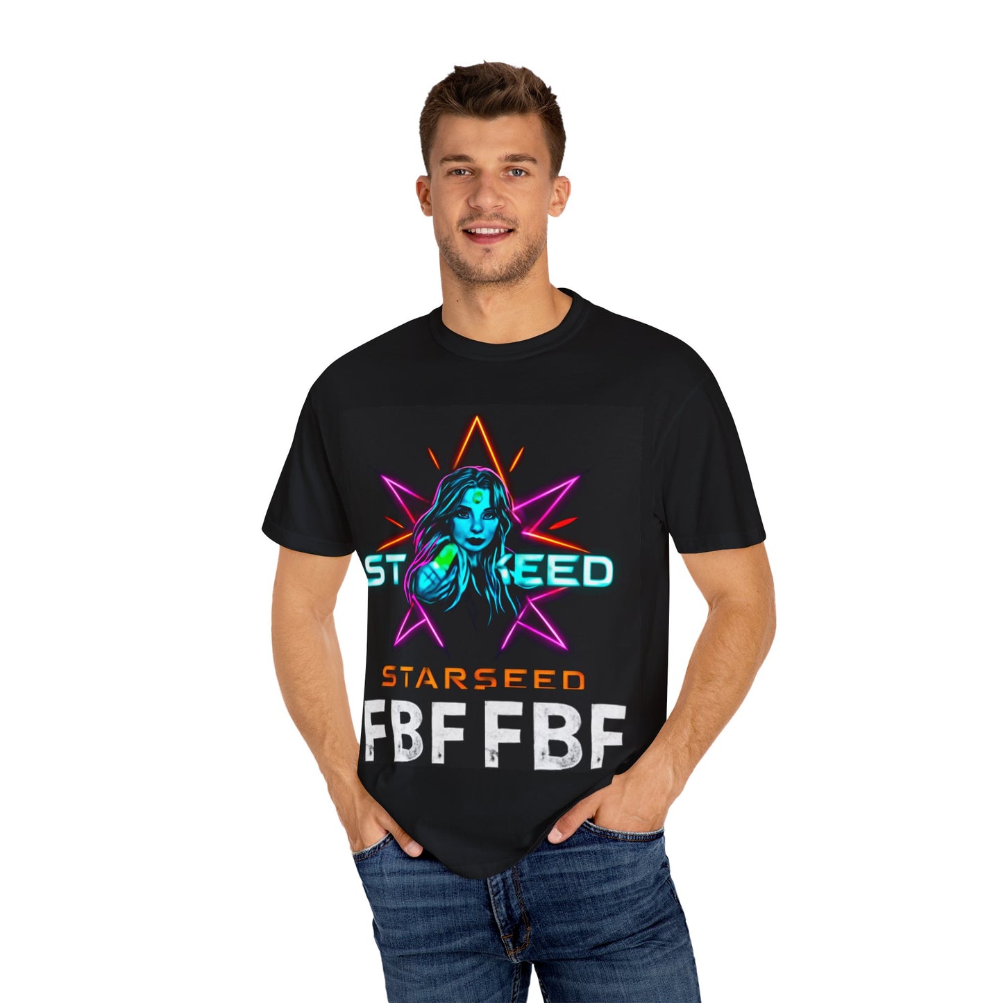 Neon Graphic T-Shirt - Starseed FBF Tee, Unisex Fashion, Cool Gift, Festival Wear, Retro Style, Casual Streetwear