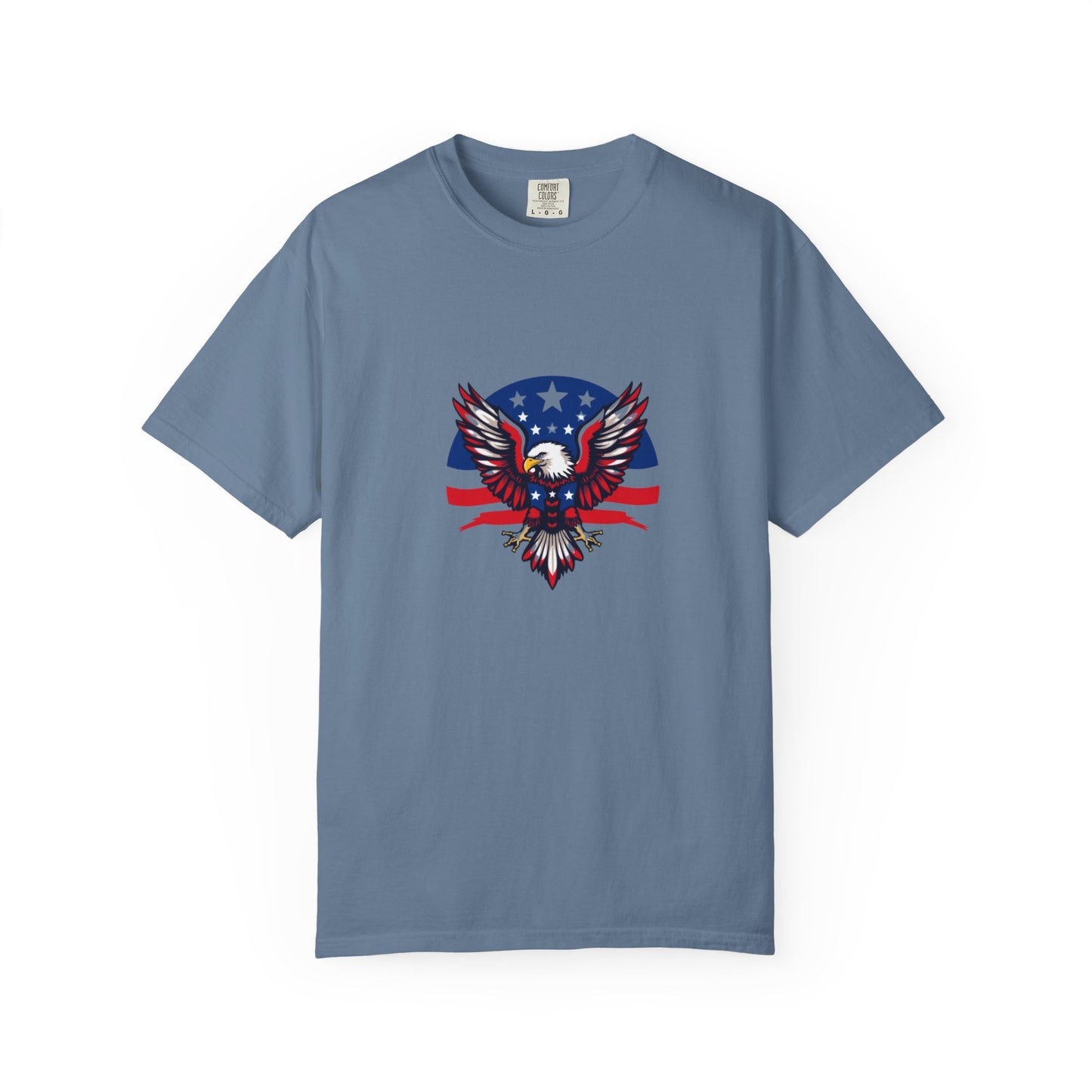 Patriotic T-Shirt with Eagle Graphic | Faith By Flag Tee, Unisex Apparel, Independence Day Shirt, Casual Wear, Gift for Veterans