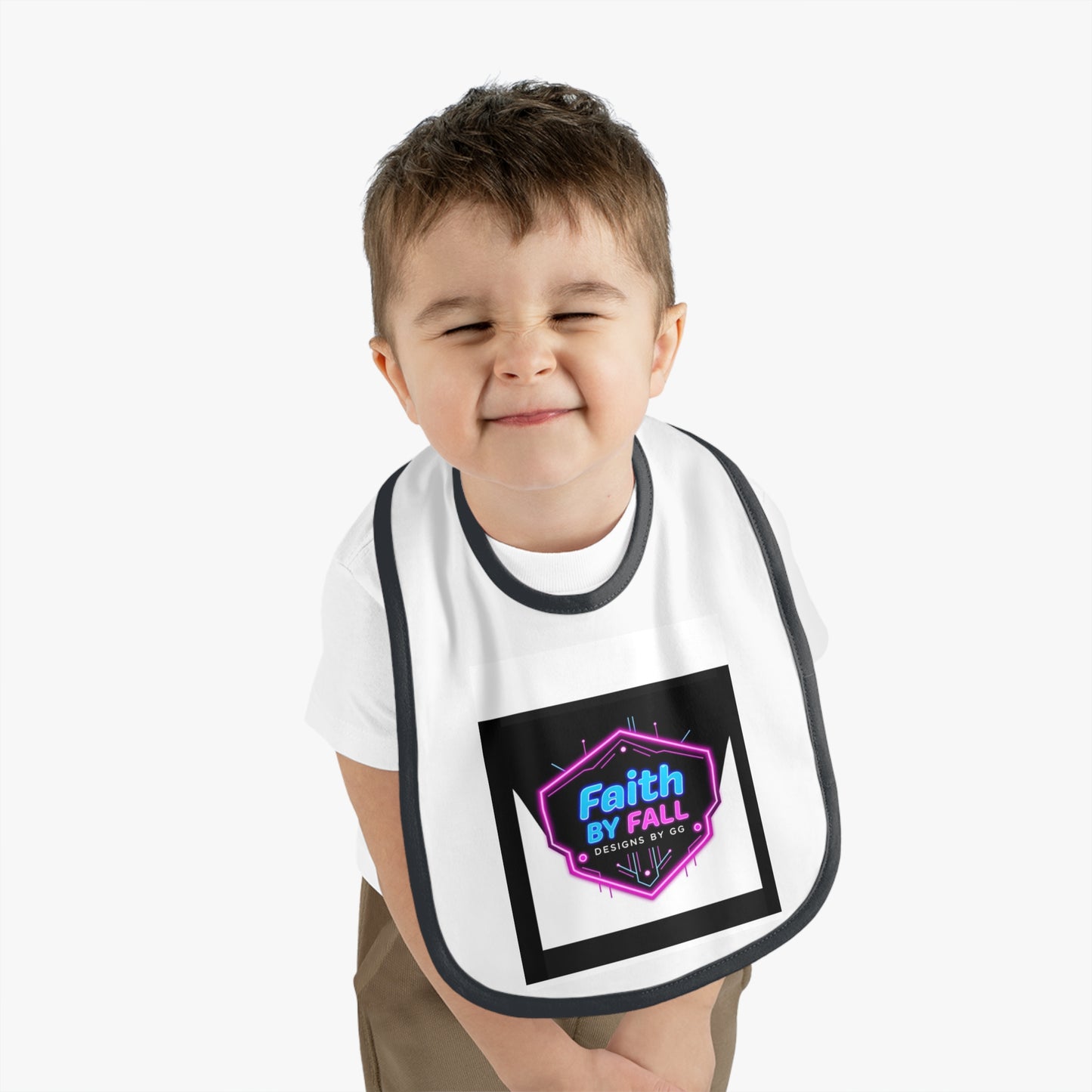 Baby Contrast Trim Jersey Bib
