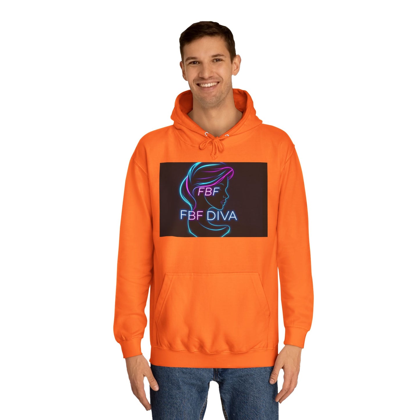 Neon FBF College Hoodie, Unisex Streetwear, Stylish Campus Apparel, Cozy Gift for Students, Trendy College Wear, FBF Diva Hoodie