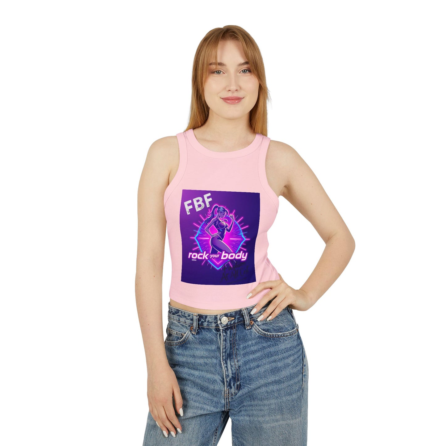 Rock Your Body Women's Racer Tank Top, Fitness Top, Workout Wear, Summer Top, Trendy Tank