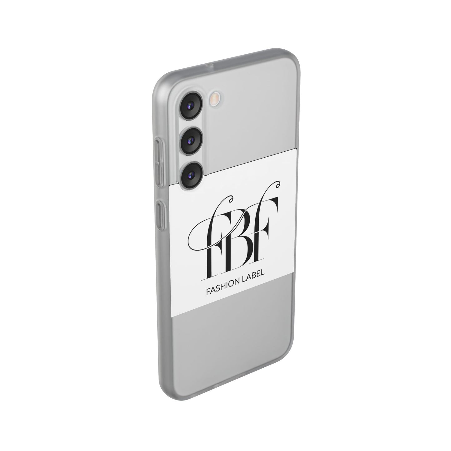 Chic Flexi Phone Case with Fashion Label Design