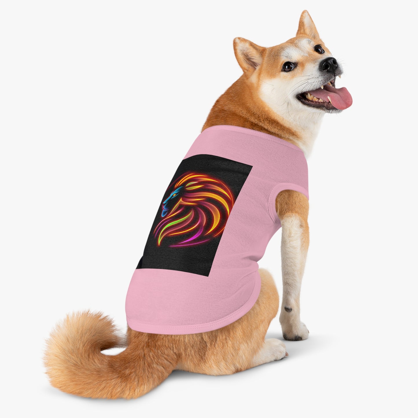Radiant Lion Design Pet Tank Top, Colorful Dog Apparel, Summer Pet Wear, Cute Pet Gift, Stylish Animal Tank Top