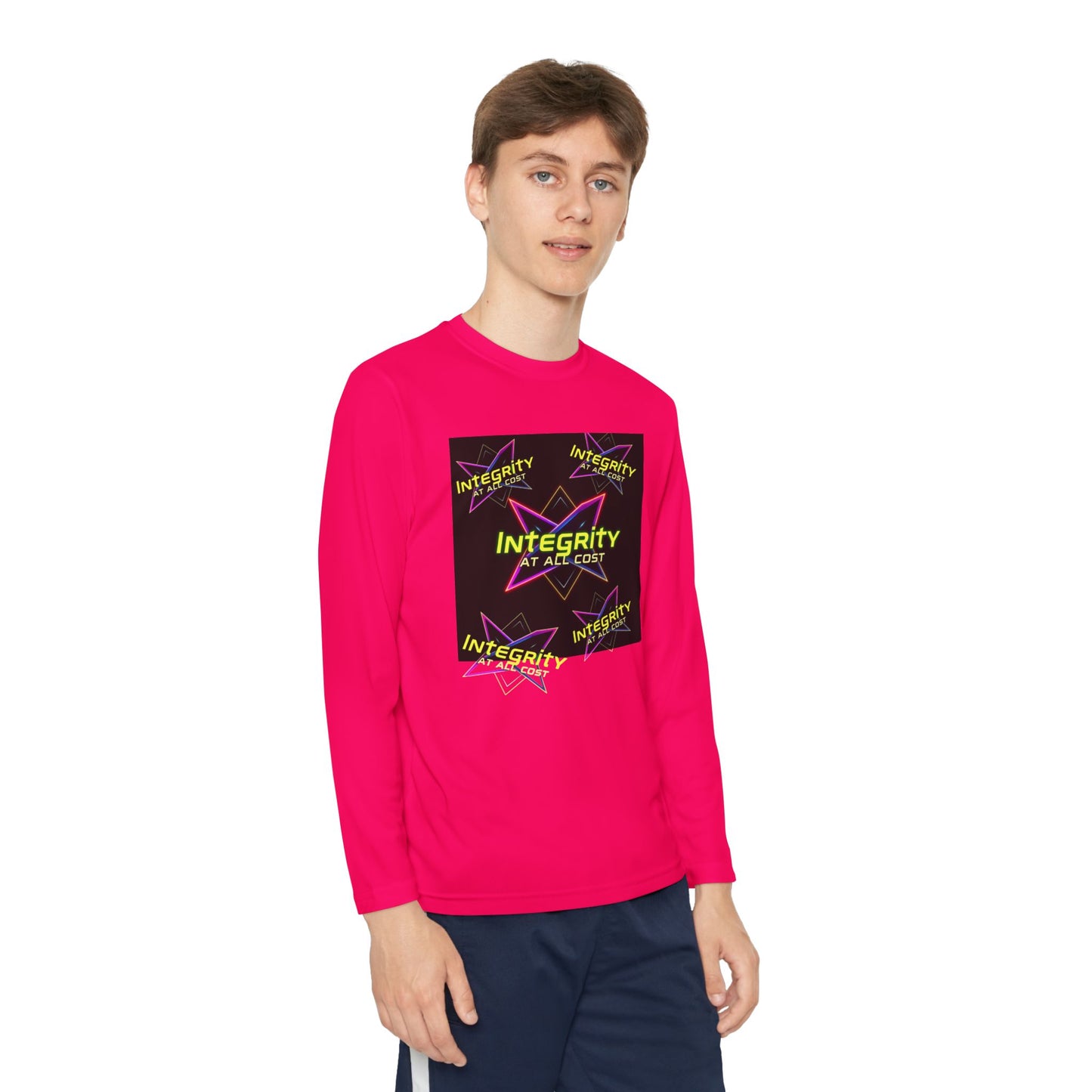 Integrity Youth Long Sleeve Tee, Cool Graphic Shirt, Motivational Apparel, Perfect for Sports, Birthday Gift