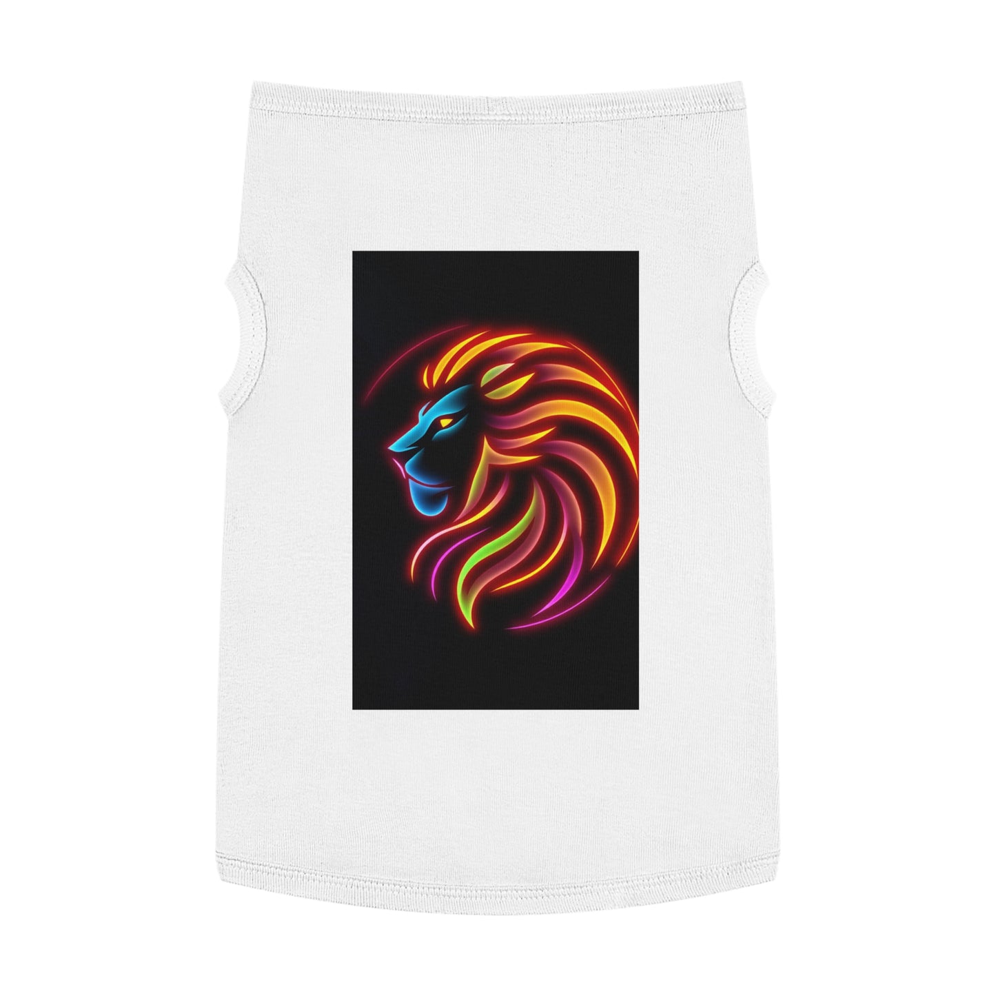 Radiant Lion Design Pet Tank Top, Colorful Dog Apparel, Summer Pet Wear, Cute Pet Gift, Stylish Animal Tank Top
