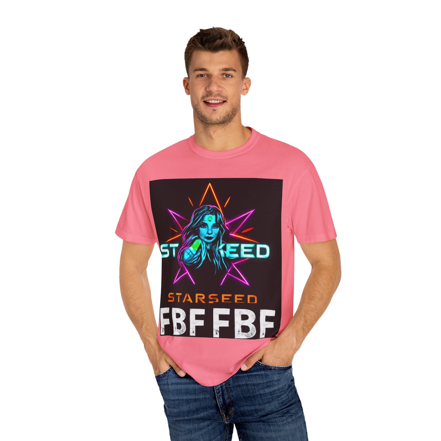 Neon Graphic T-Shirt - Starseed FBF Tee, Unisex Fashion, Cool Gift, Festival Wear, Retro Style, Casual Streetwear