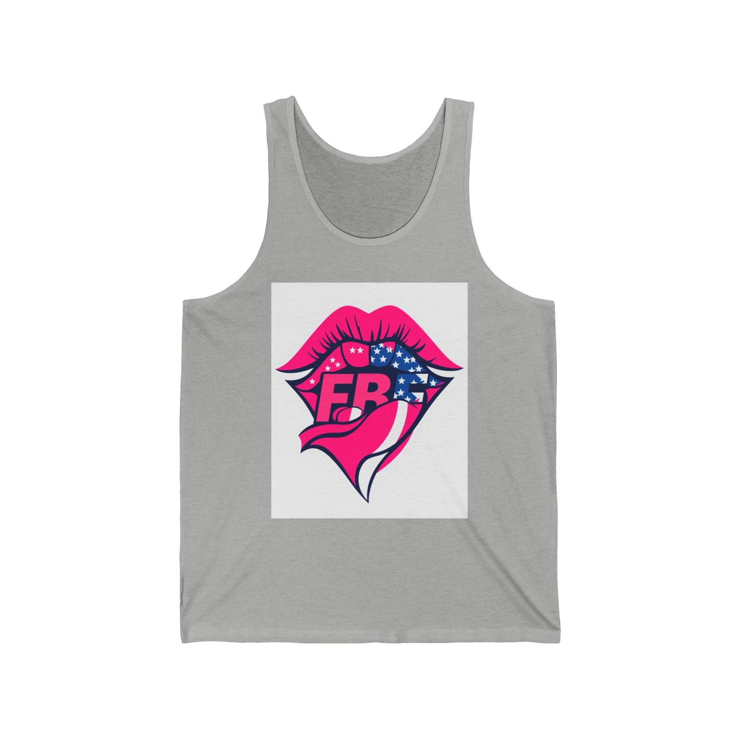 Patriotic Kiss Unisex Jersey Tank, Summer Top, Pride Apparel, Festival Wear, Casual Outfit, Gift for Her