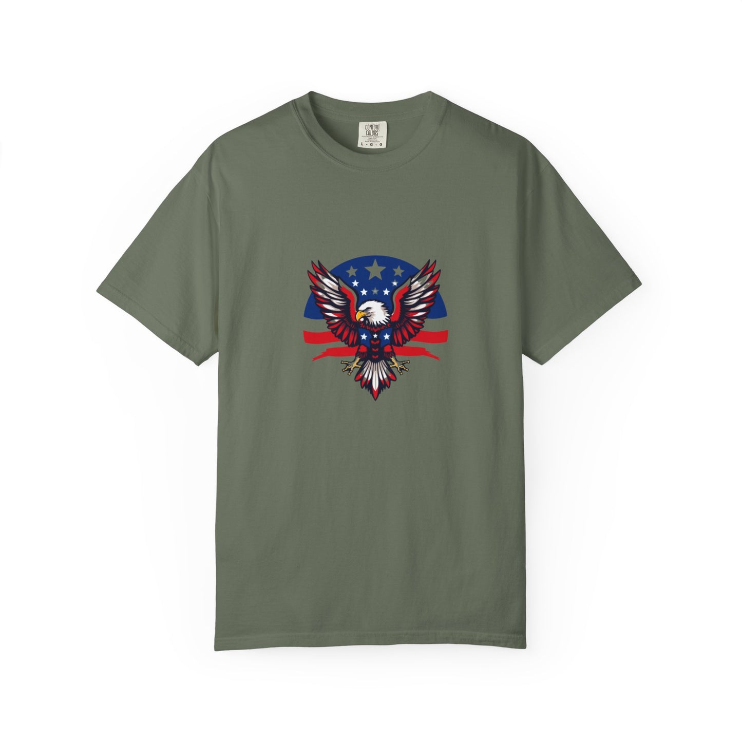 Patriotic T-Shirt with Eagle Graphic | Faith By Flag Tee, Unisex Apparel, Independence Day Shirt, Casual Wear, Gift for Veterans