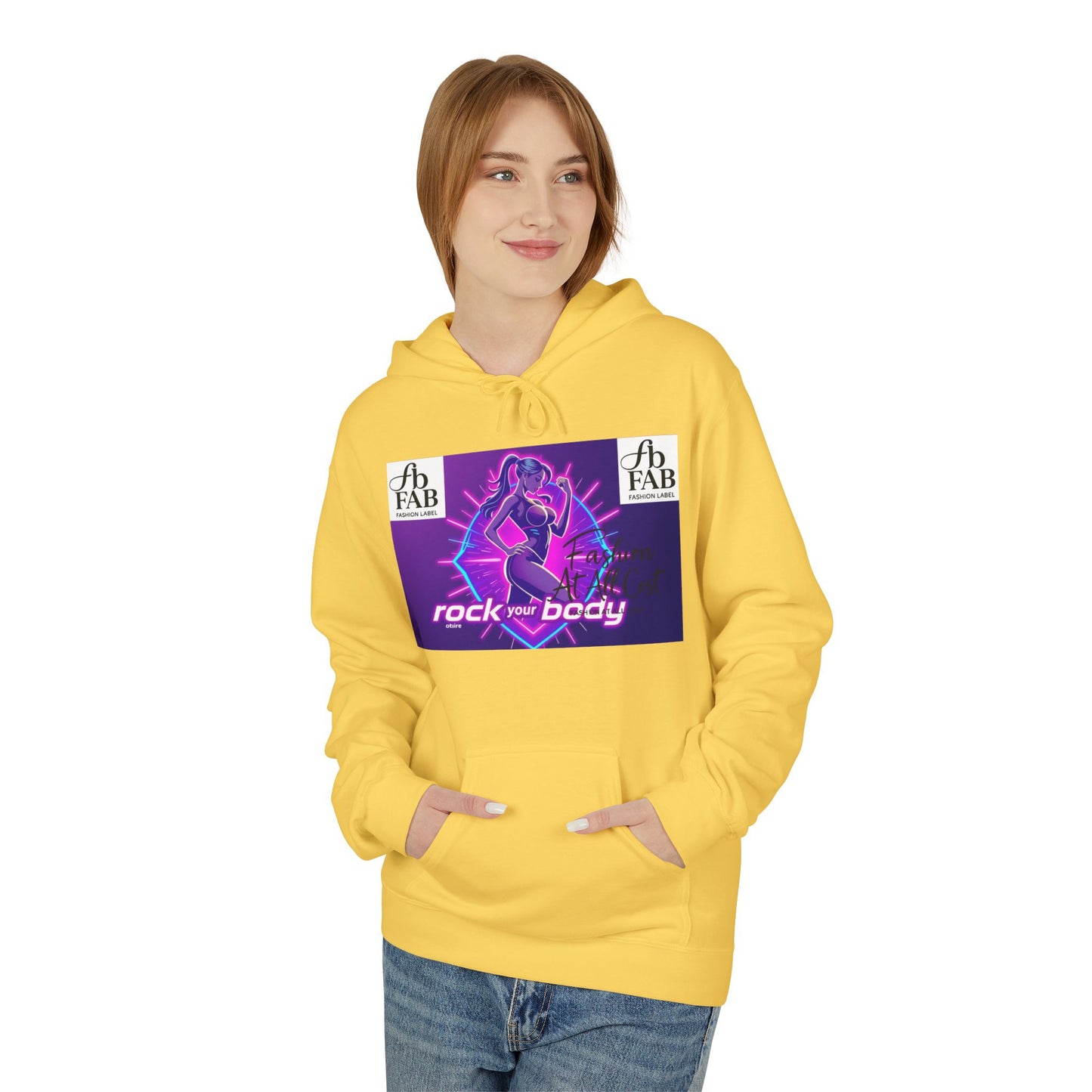 Rock Your Body Fleece Hoodie | Unisex Midweight Hoodie, Cozy Sweatshirt, Unique Gift for Fitness Lovers, Casual Wear, Music Inspired Apparel