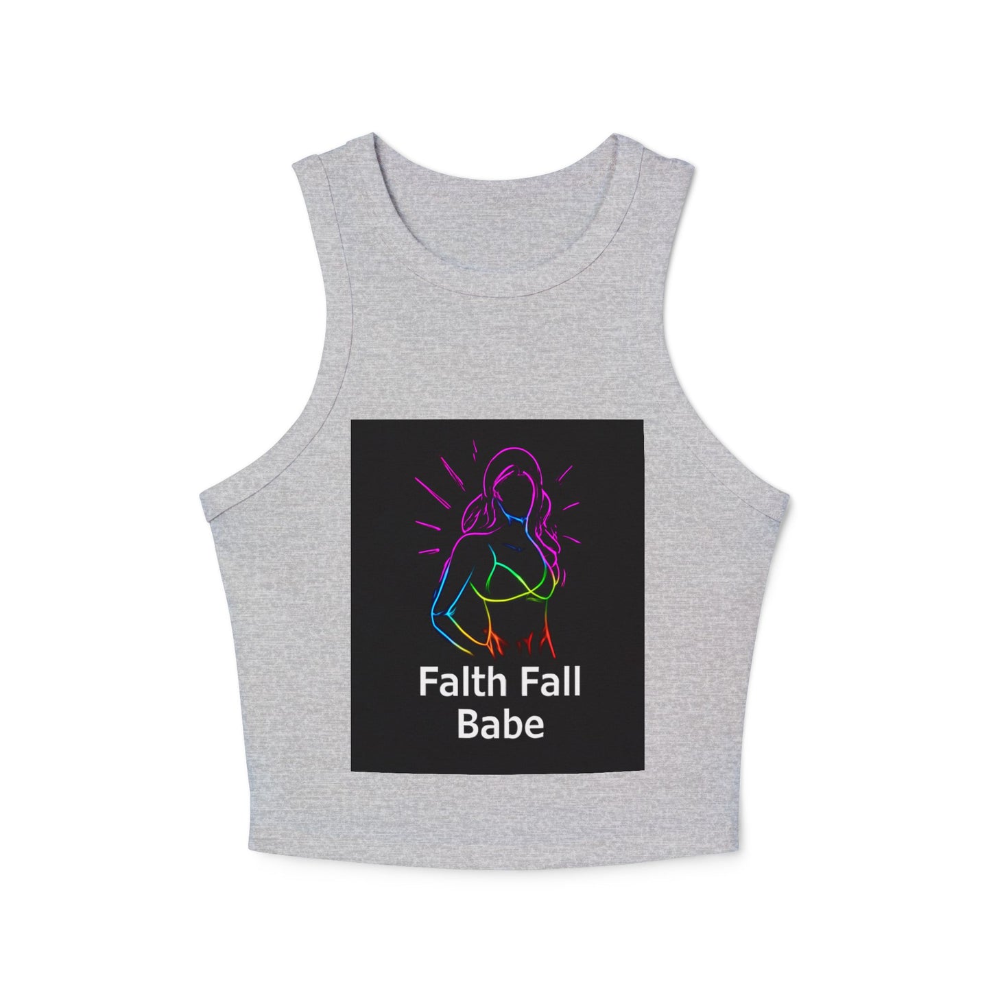 Feminine Faith Graphic Tank, Women's Racerback Top, Summer Tank Top, Cute Workout Attire, Faith & Fitness Apparel