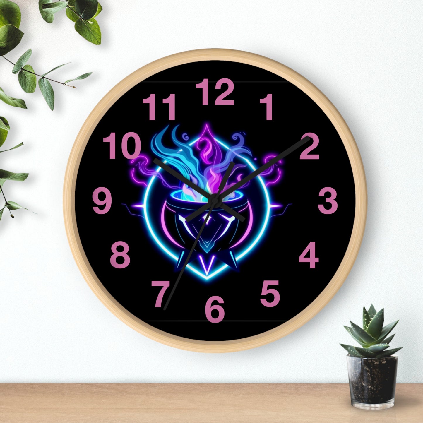 Mystical Flames Wall Clock - Unique Decorative Clock, Home Decor, Gift for Gamers, Fantasy Lovers, Modern Aesthetic