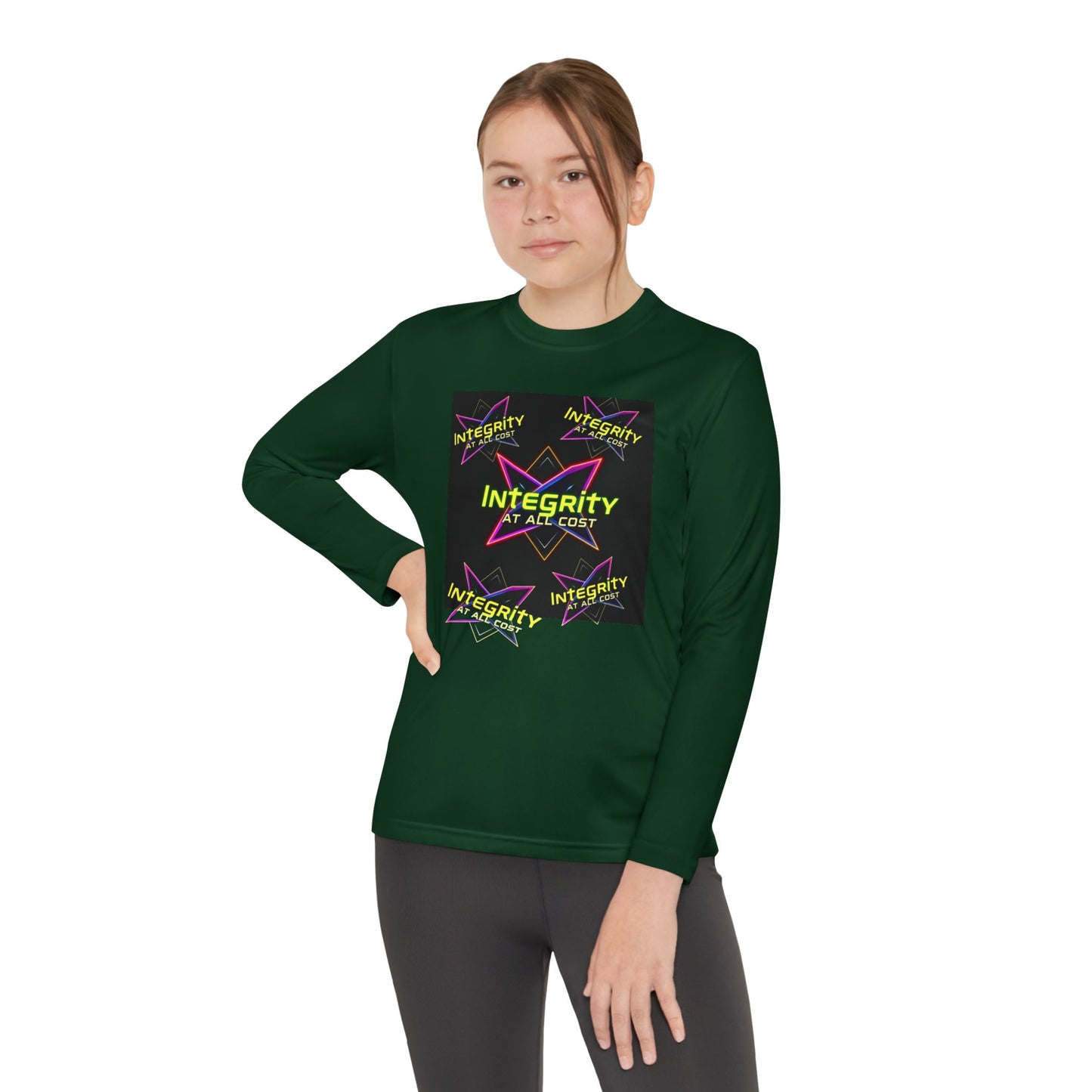 Integrity Youth Long Sleeve Tee, Cool Graphic Shirt, Motivational Apparel, Perfect for Sports, Birthday Gift