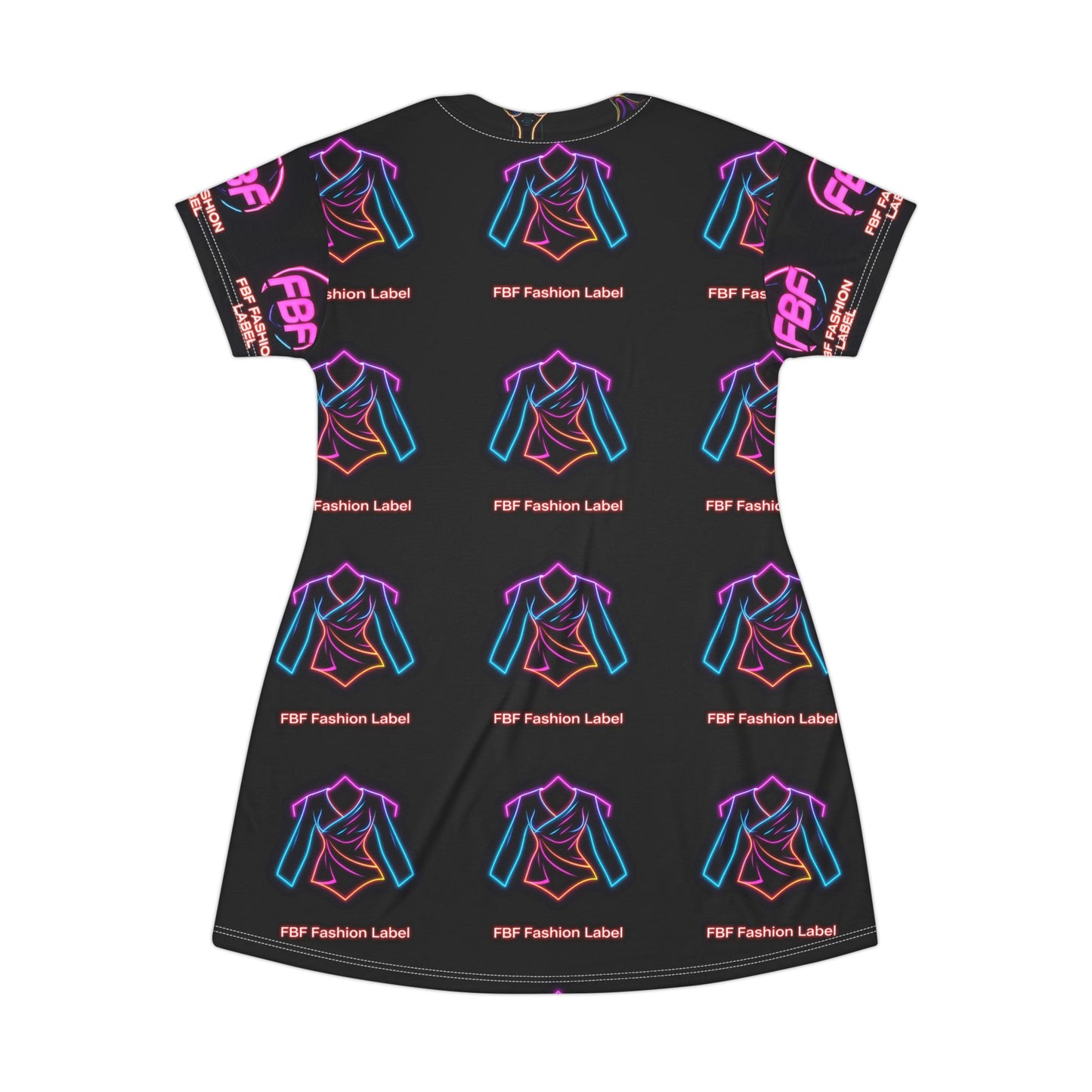 Neon Graphic T-Shirt Dress, Edgy Casual Wear, Summer Day Dress, Unique Fashion Statement, Gift for Trendsetters