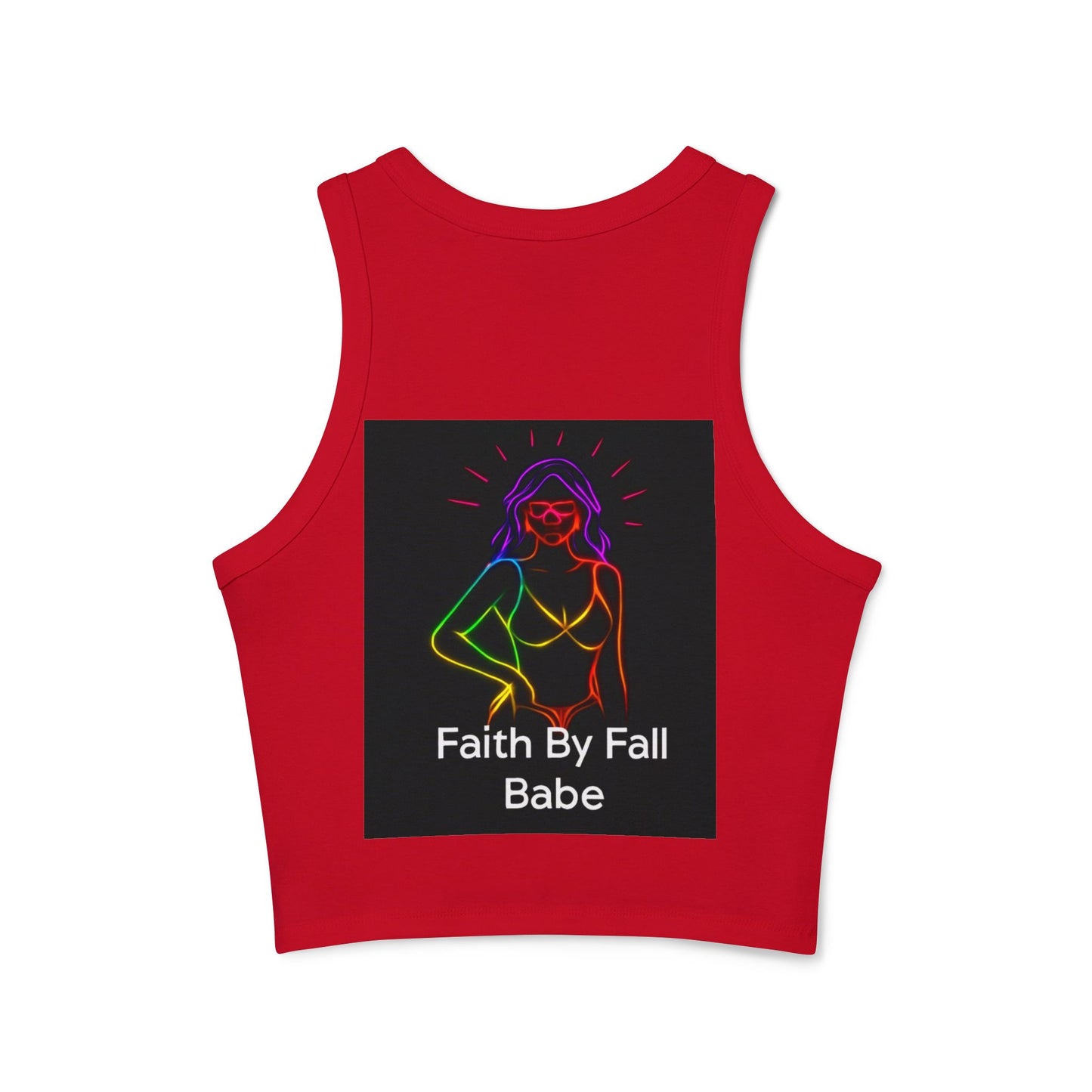 Feminine Faith Graphic Tank, Women's Racerback Top, Summer Tank Top, Cute Workout Attire, Faith & Fitness Apparel