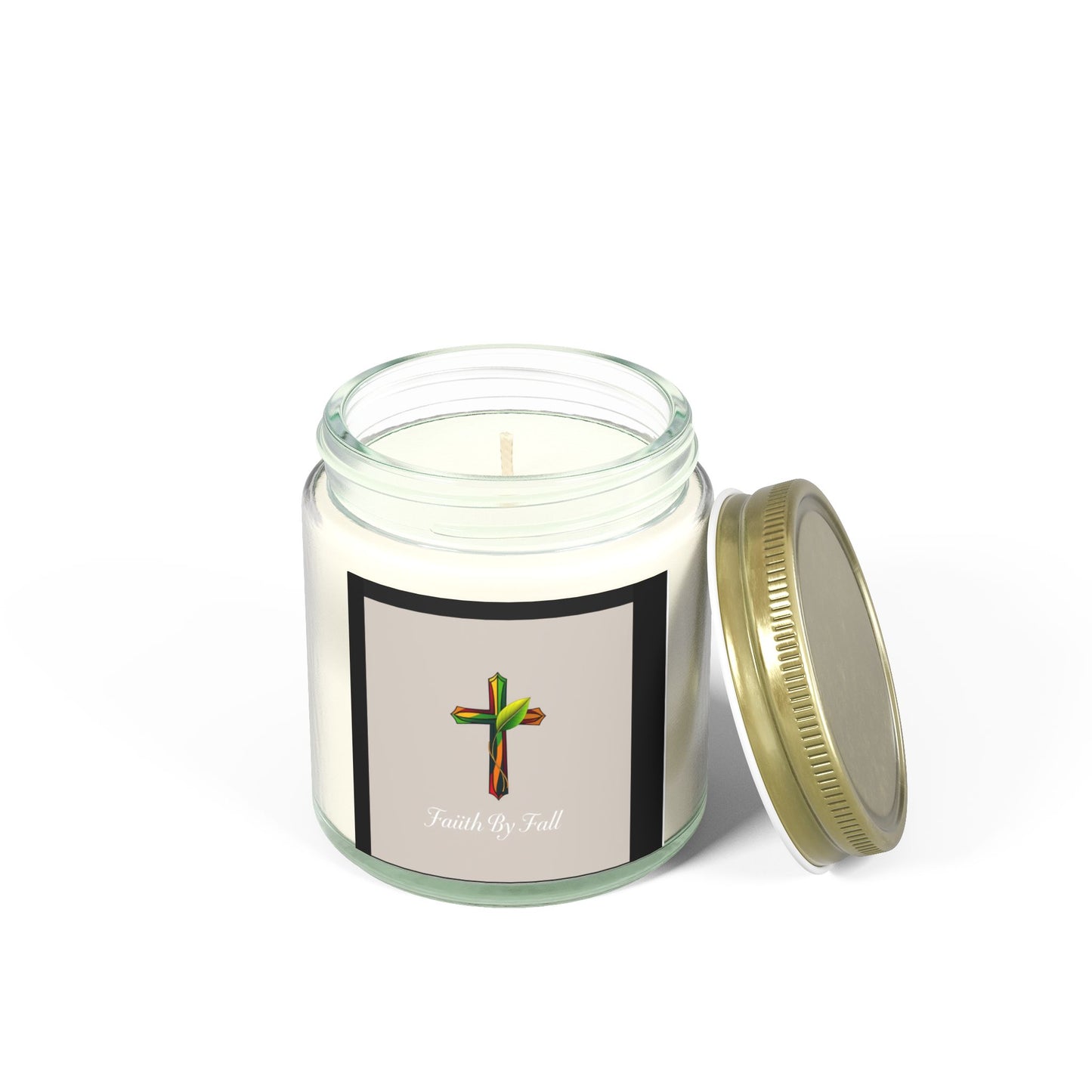 Faith By Fall Scented Candles - Coconut Apricot Wax (4oz, 9oz) - Perfect for Fall Decor and Gifts
