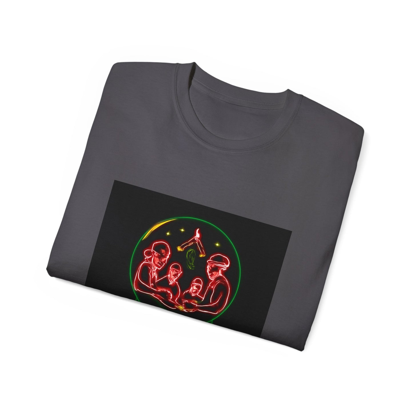 Festive Alien Tee, Unisex Holiday T-Shirt, Graphic Tee for Parties, Fun Gift for Friends, Quirky Style for Casual Wear
