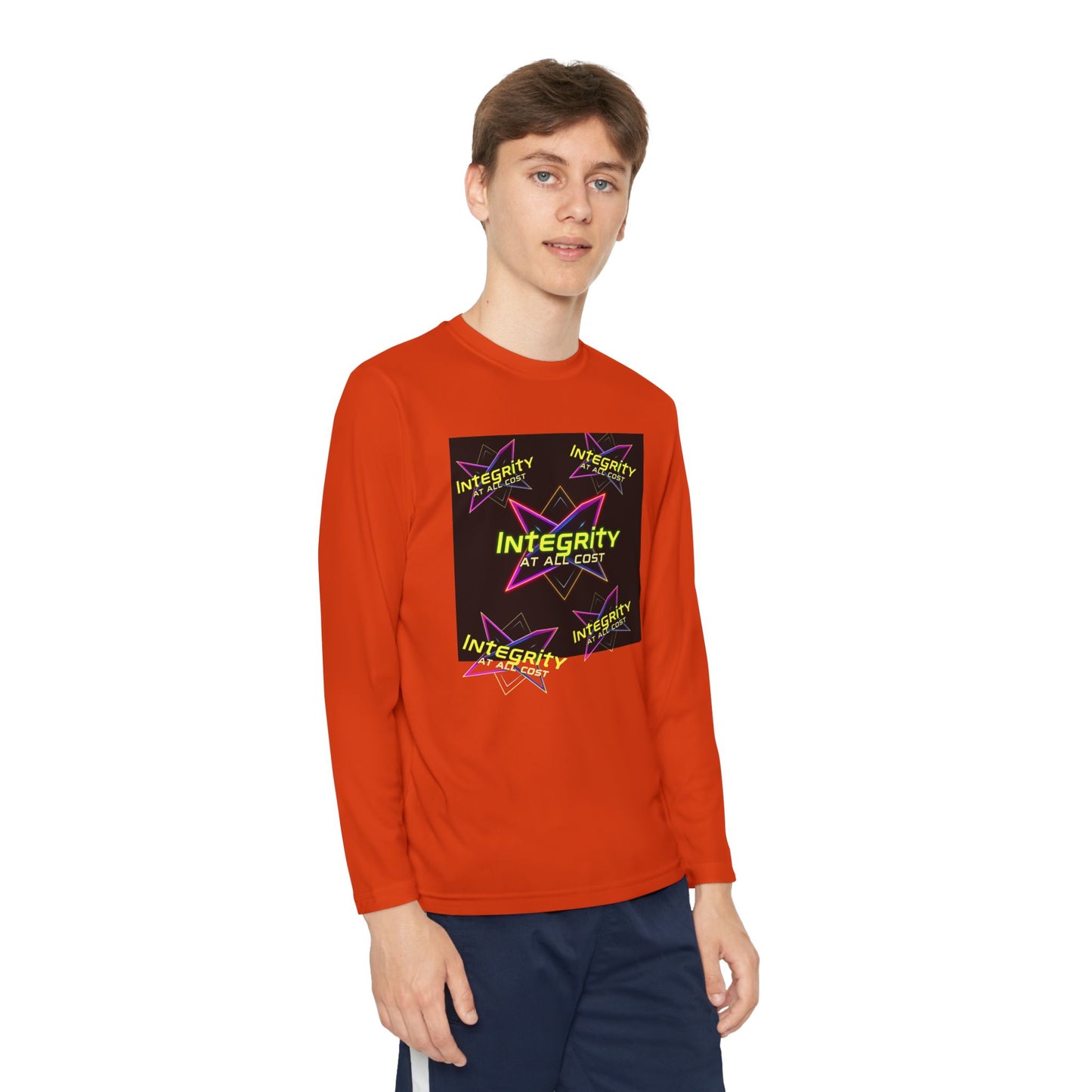 Integrity Youth Long Sleeve Tee, Cool Graphic Shirt, Motivational Apparel, Perfect for Sports, Birthday Gift