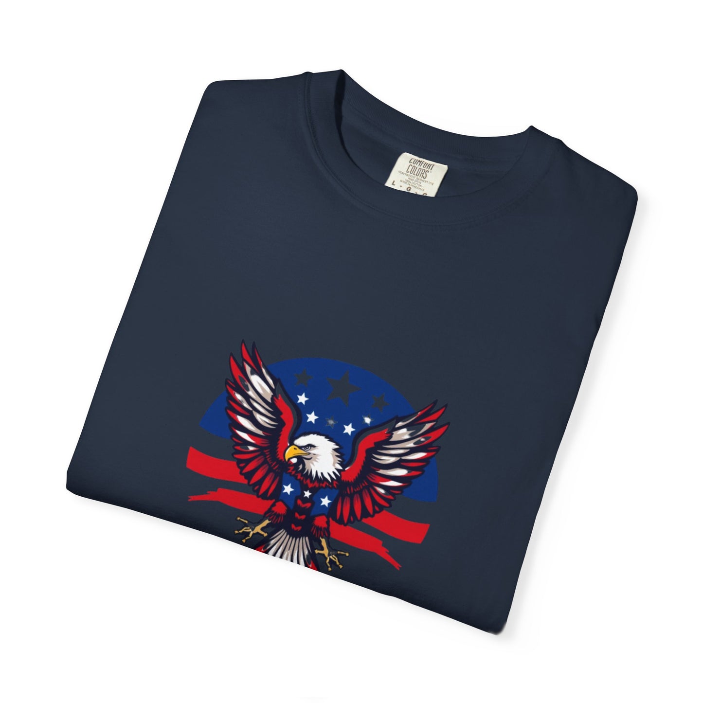 Patriotic T-Shirt with Eagle Graphic | Faith By Flag Tee, Unisex Apparel, Independence Day Shirt, Casual Wear, Gift for Veterans