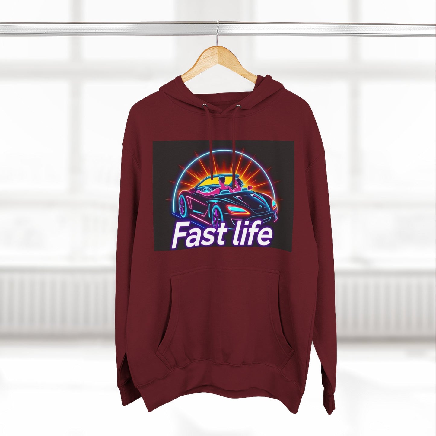 Fast Life Fleece Hoodie for Car Enthusiasts