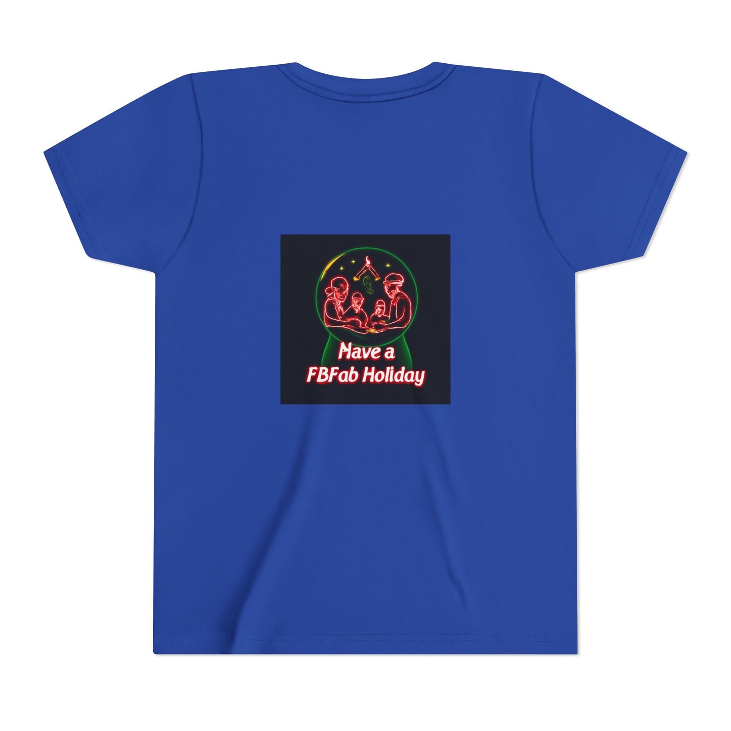Youth Christmas Short Sleeve Tee, Holiday Tee, Xmas Gift for Kids, Fun Tee for Celebrations, Winter Festive Shirt