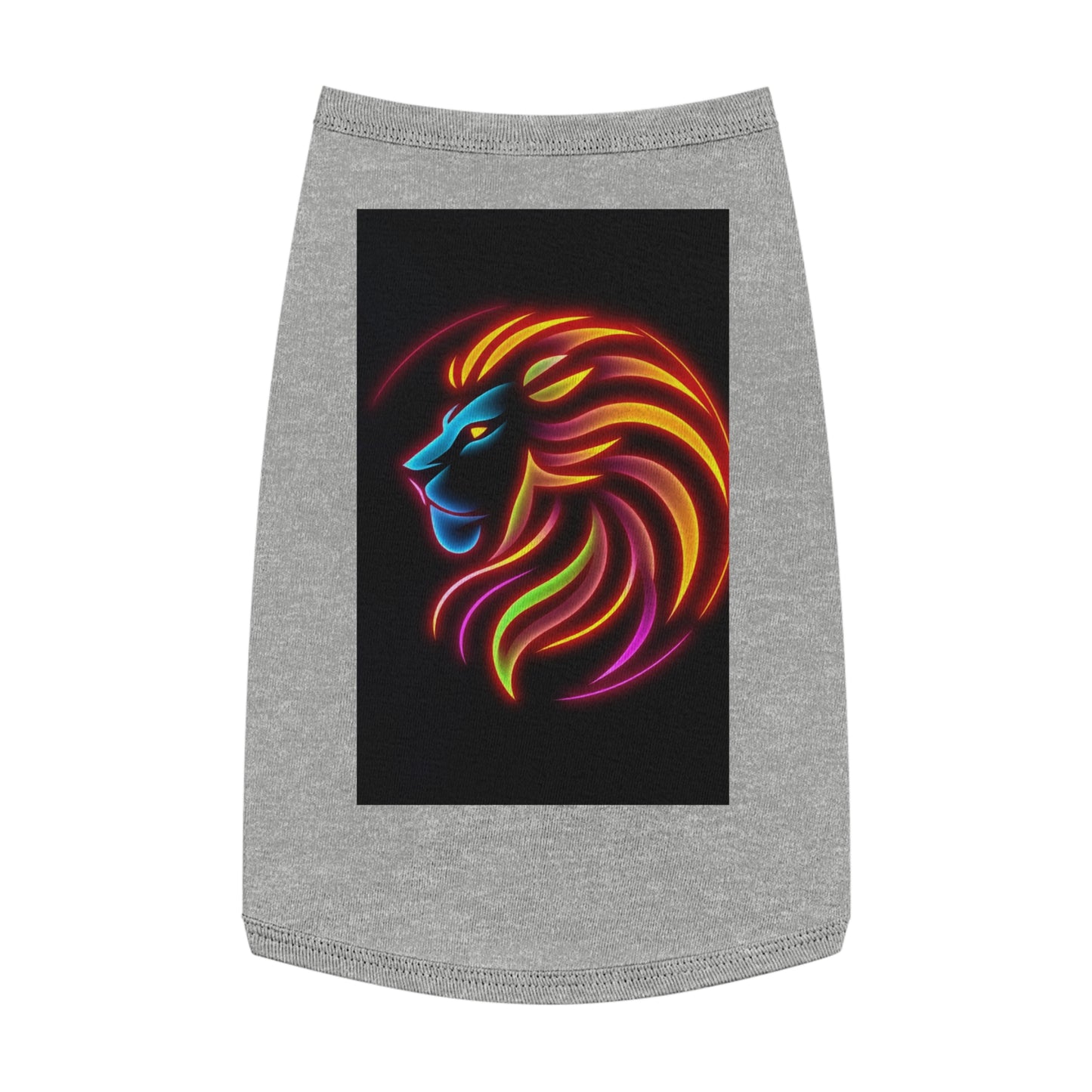 Radiant Lion Design Pet Tank Top, Colorful Dog Apparel, Summer Pet Wear, Cute Pet Gift, Stylish Animal Tank Top