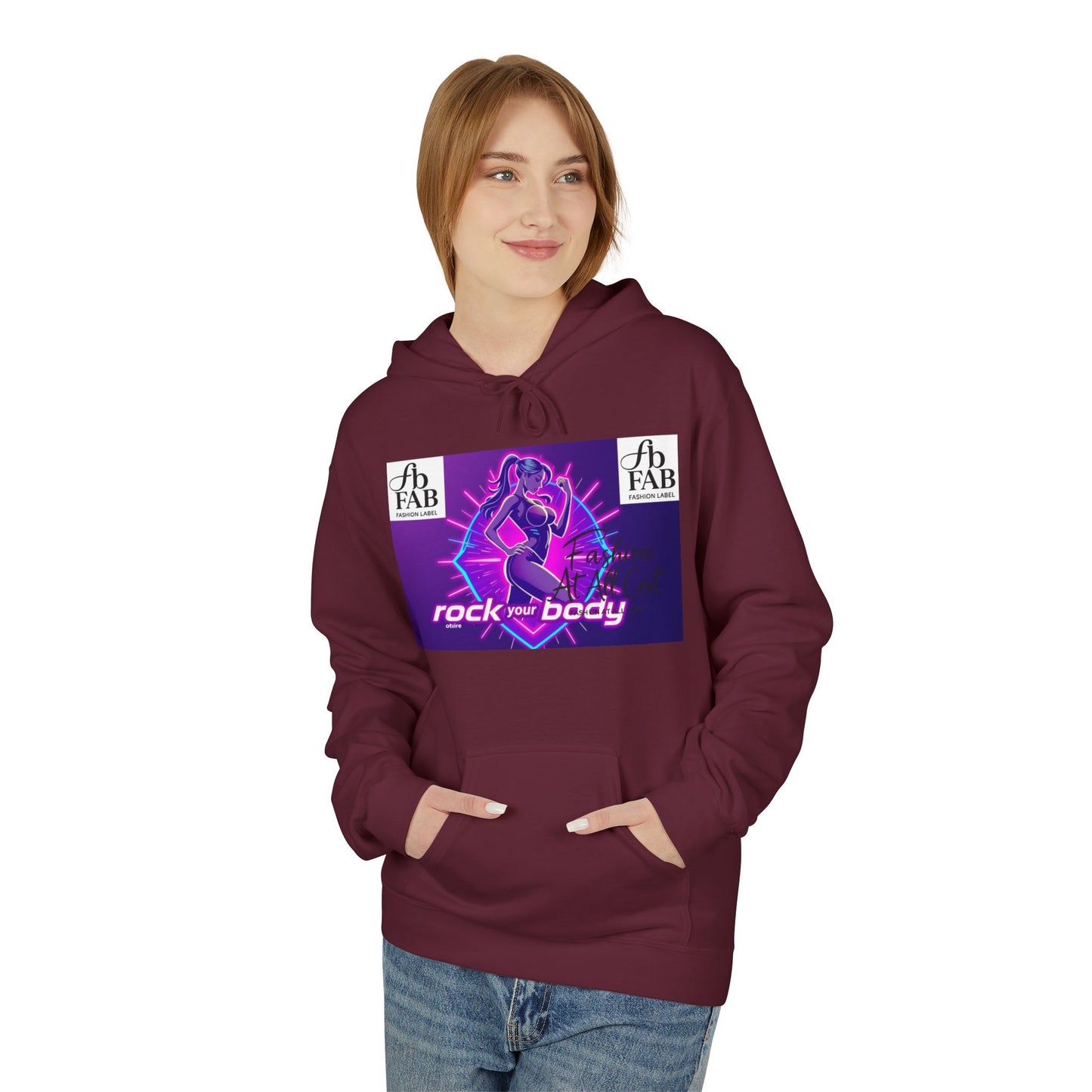 Rock Your Body Fleece Hoodie | Unisex Midweight Hoodie, Cozy Sweatshirt, Unique Gift for Fitness Lovers, Casual Wear, Music Inspired Apparel