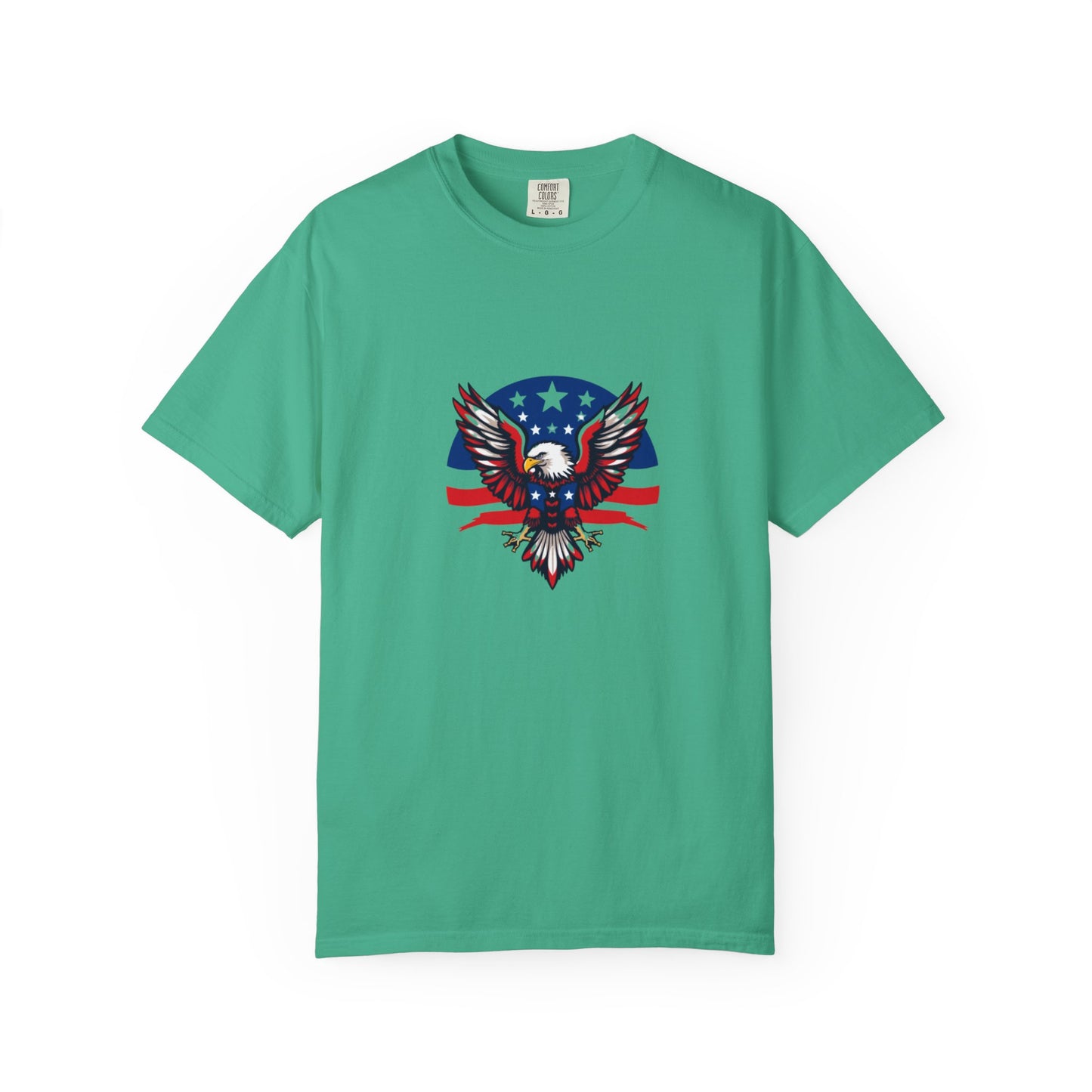 Patriotic T-Shirt with Eagle Graphic | Faith By Flag Tee, Unisex Apparel, Independence Day Shirt, Casual Wear, Gift for Veterans